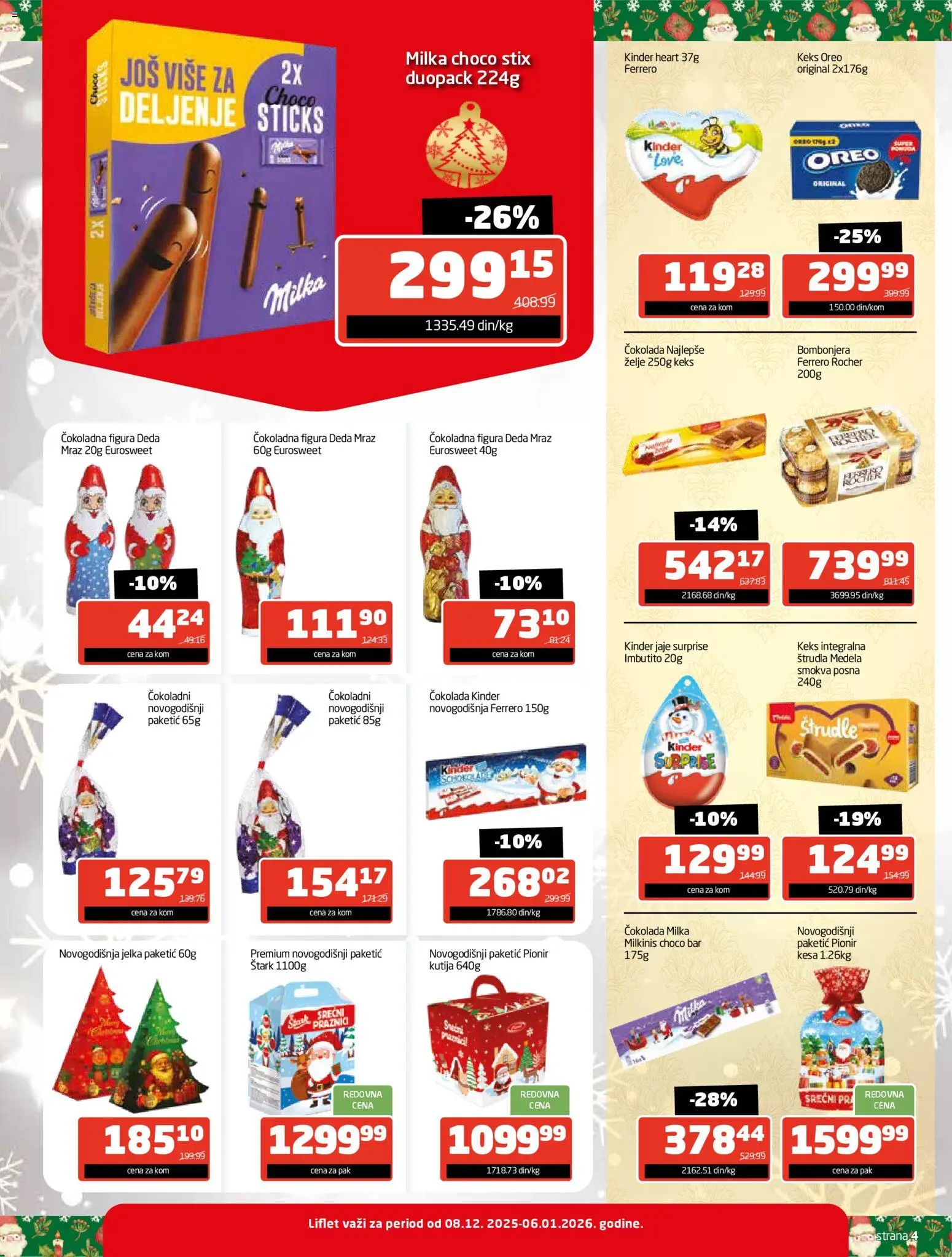 Gomex katalog - važi od 08.12.2025 | Strana: 4 | Proizvode: Keks, Bombonjera, Štrudla, Ferrero