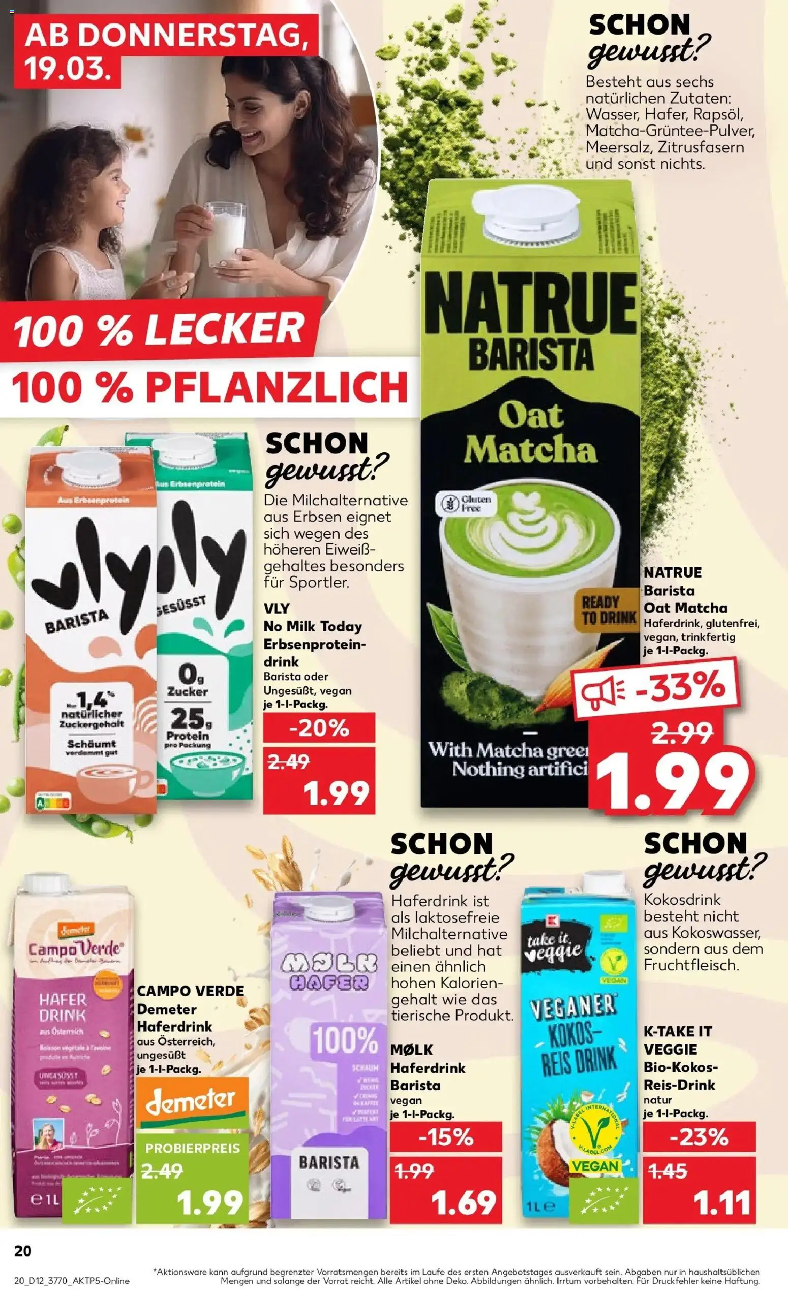 Kaufland Prospekt Bergen Auf Rügen	 – gültig ab 19.03.2026 | Seite: 20 | Produkte: Haferdrink, Zucker, Reis, Erbsen