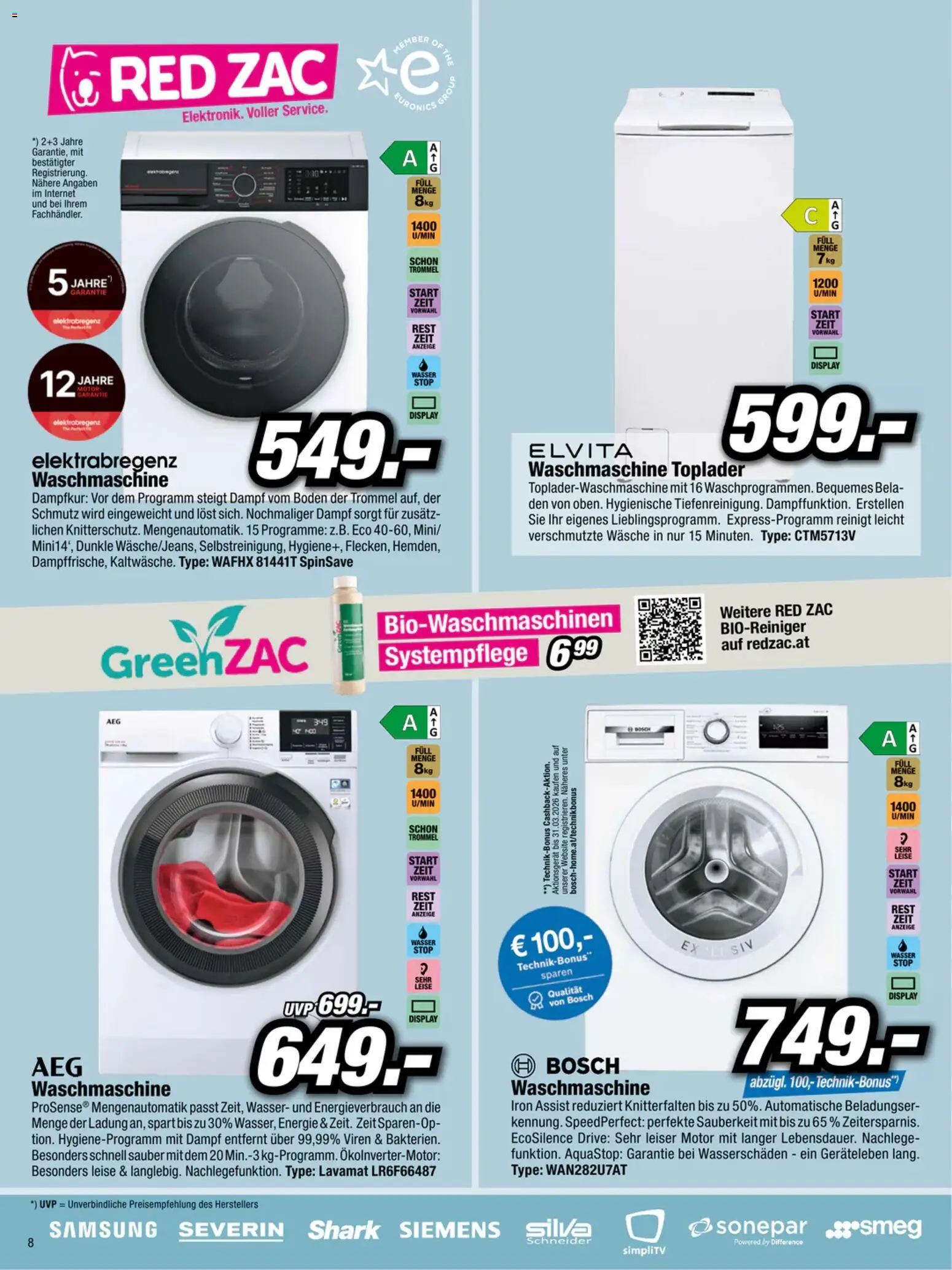 RED ZAC Flugblatt gültig ab 26.01.2026 | Seite: 8 | Produkte: Wasser, Waschmaschine, Samsung