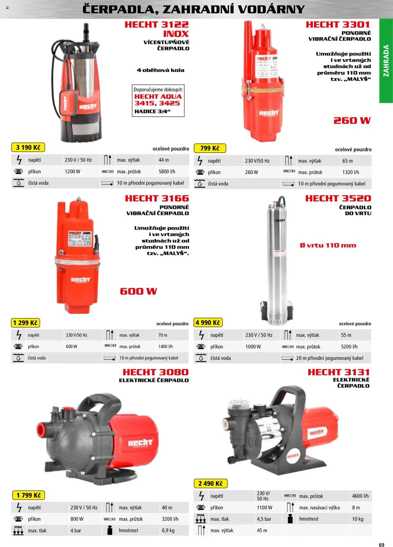 Hecht katalog - Jaro-léto 2025 od 22.04.2025 | Strana: 69 | Produkty: Kabel, Pouzdro, Čerpadlo, Kola