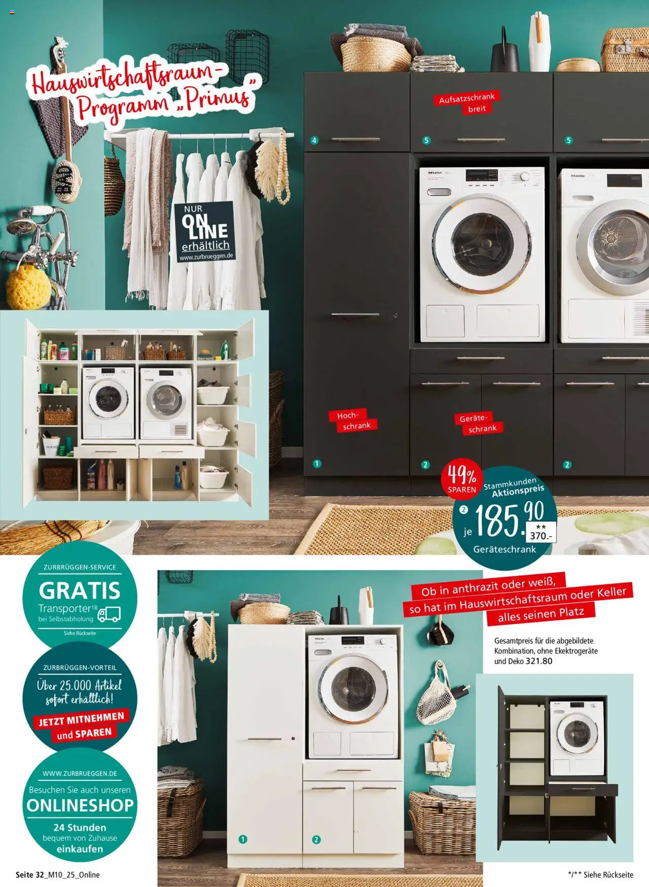 Zurbrüggen - Junges Wohnen - gültig ab dem 09.08.2025 | Seite: 32 | Produkte: Miele, Schrank