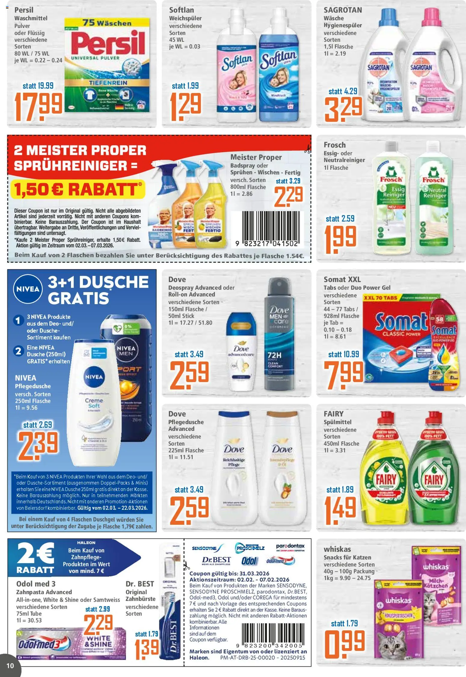 Klaas & Kock Prospekt 	 – gültig ab 02.03.2026 | Seite: 10 | Produkte: Dusche, Creme, Zahnpasta, Whiskas