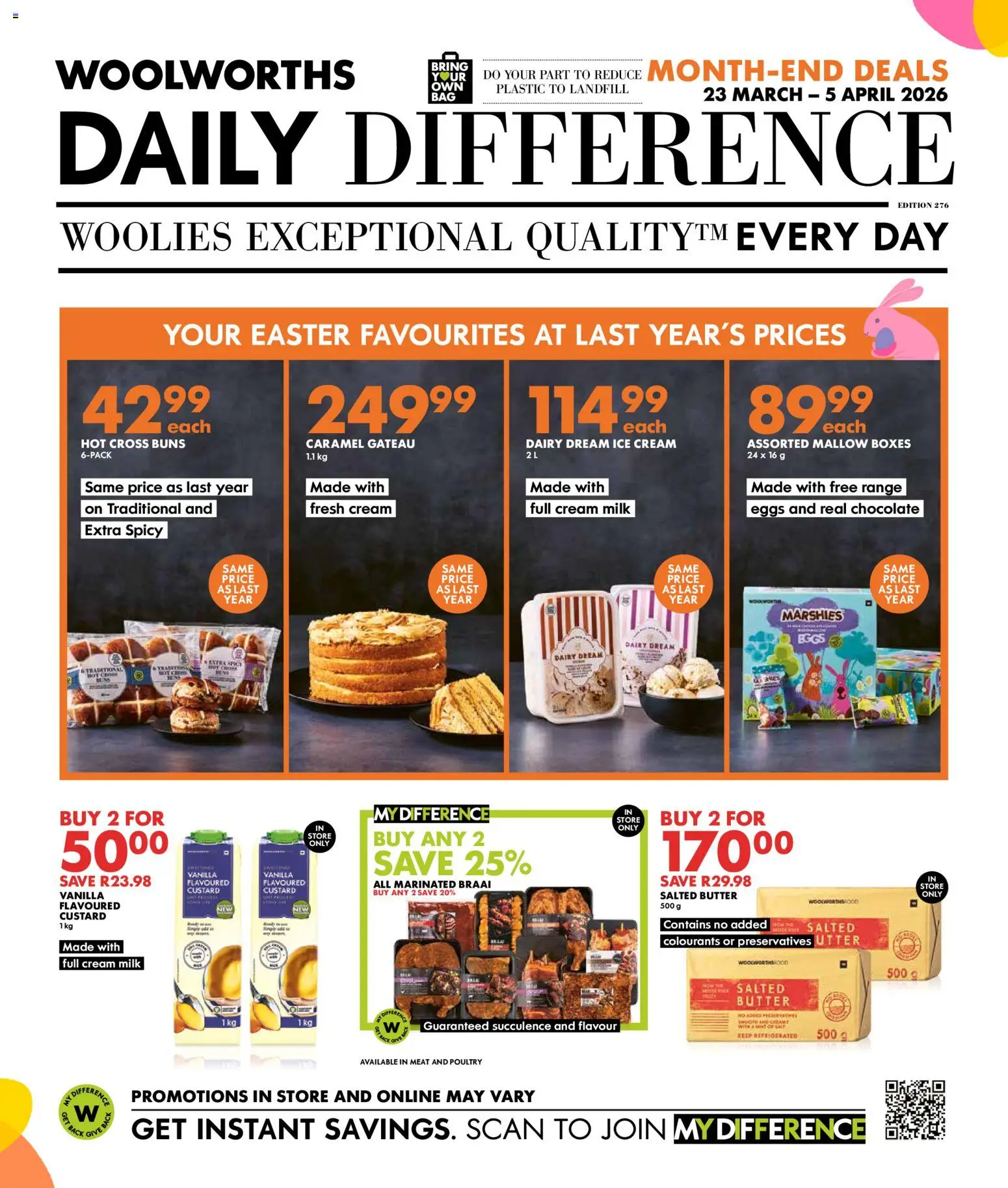 New Woolworths catalogue – valid from 23.03.2026 | Page: 1 | Products: Butter, Limpiador íntimo, Eggs, Ice cream