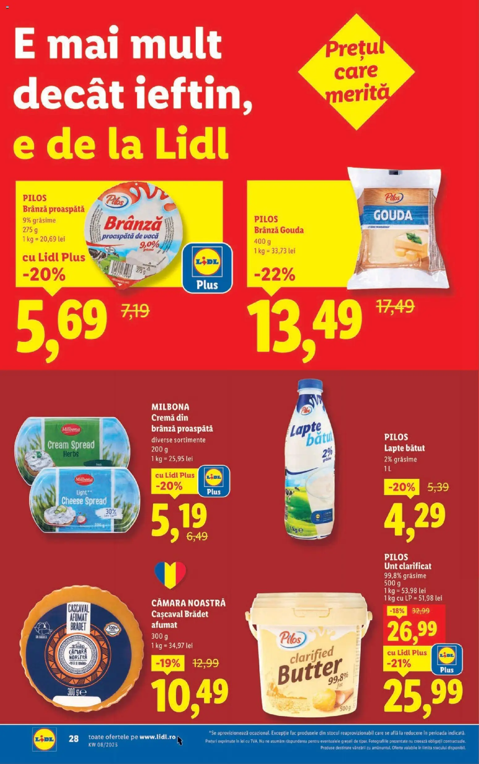 Noul catalog Lidl – valabil de la 16.02.2026 | Pagină: 28 | Produse: Toplar, Cașcaval, Lapte, Unt