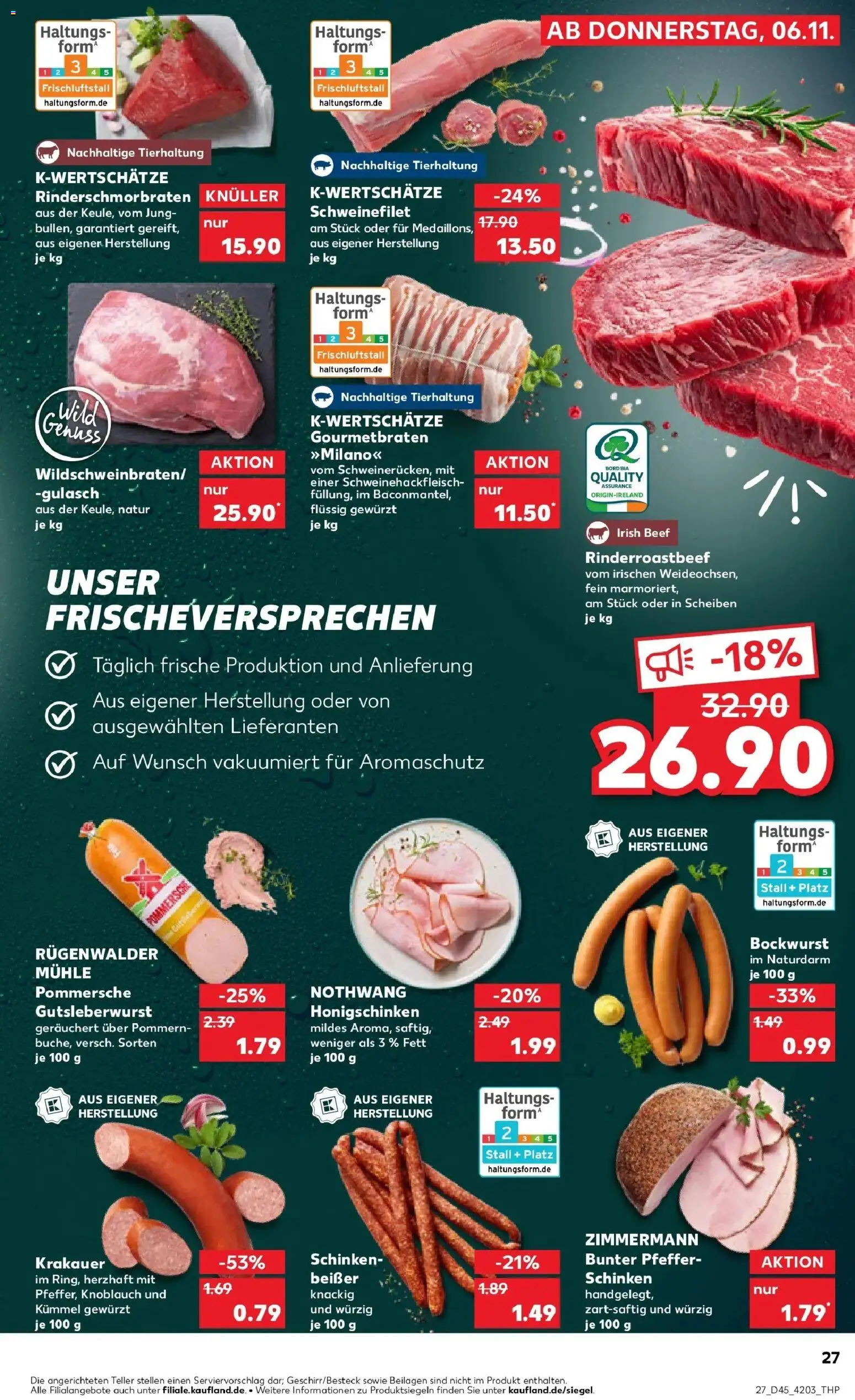 Kaufland prospekt Ettlingen	 – gültig ab 10.11.2025 | Seite: 27 | Produkte: Bockwurst, Schweinefilet, Pfeffer, Knoblauch