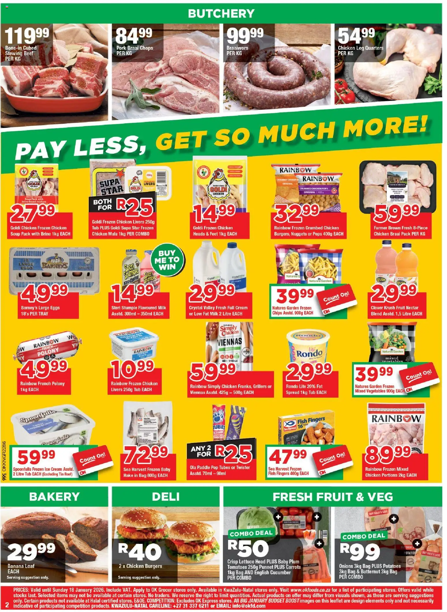New OK Foods catalogue – valid from 05.01.2026 | Page: 2 | Products: Polony, Ice cream, Onions, Lettuce