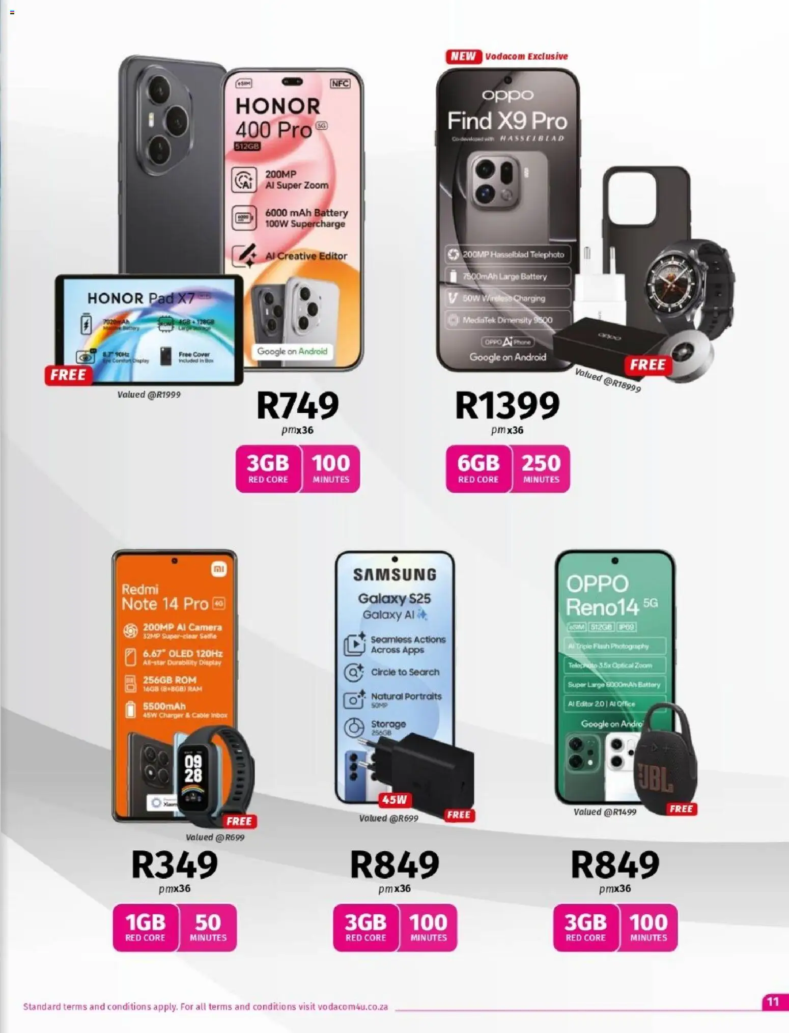 New Vodacom catalogue – valid from 07.11.2025 | Page: 11 | Products: Phone, Camera, Cable, Battery