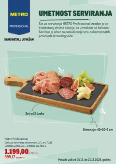 Metro drvena daska za serviranje - pregled Metro kataloga - važi od 01.12.2025