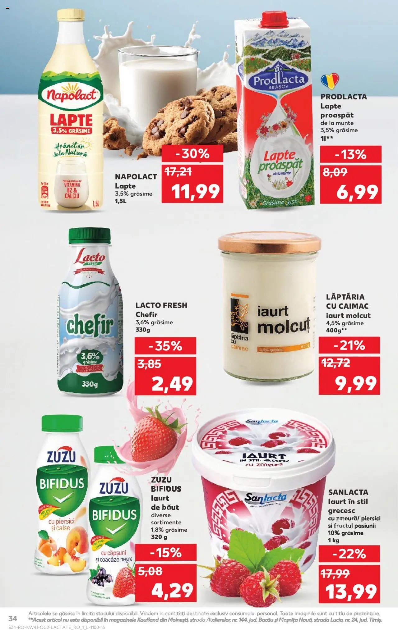Noul catalog Kaufland – valabil de la 08.10.2025 | Pagină: 34 | Produse: Lapte, Kefir, Căpșuni, Ahtapot