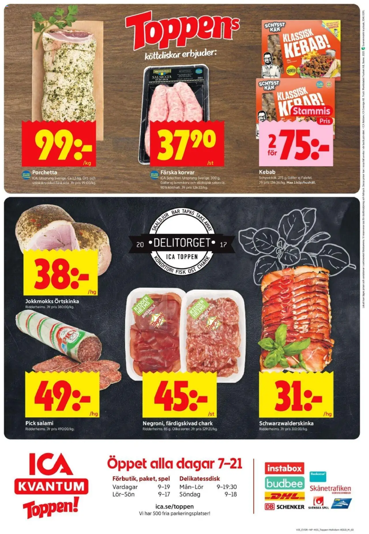 ICA Kvantum reklamblad aktuell från 25.08.2025 | Sida: 10 | Produkter: Galler, Ost, Salami, Spel