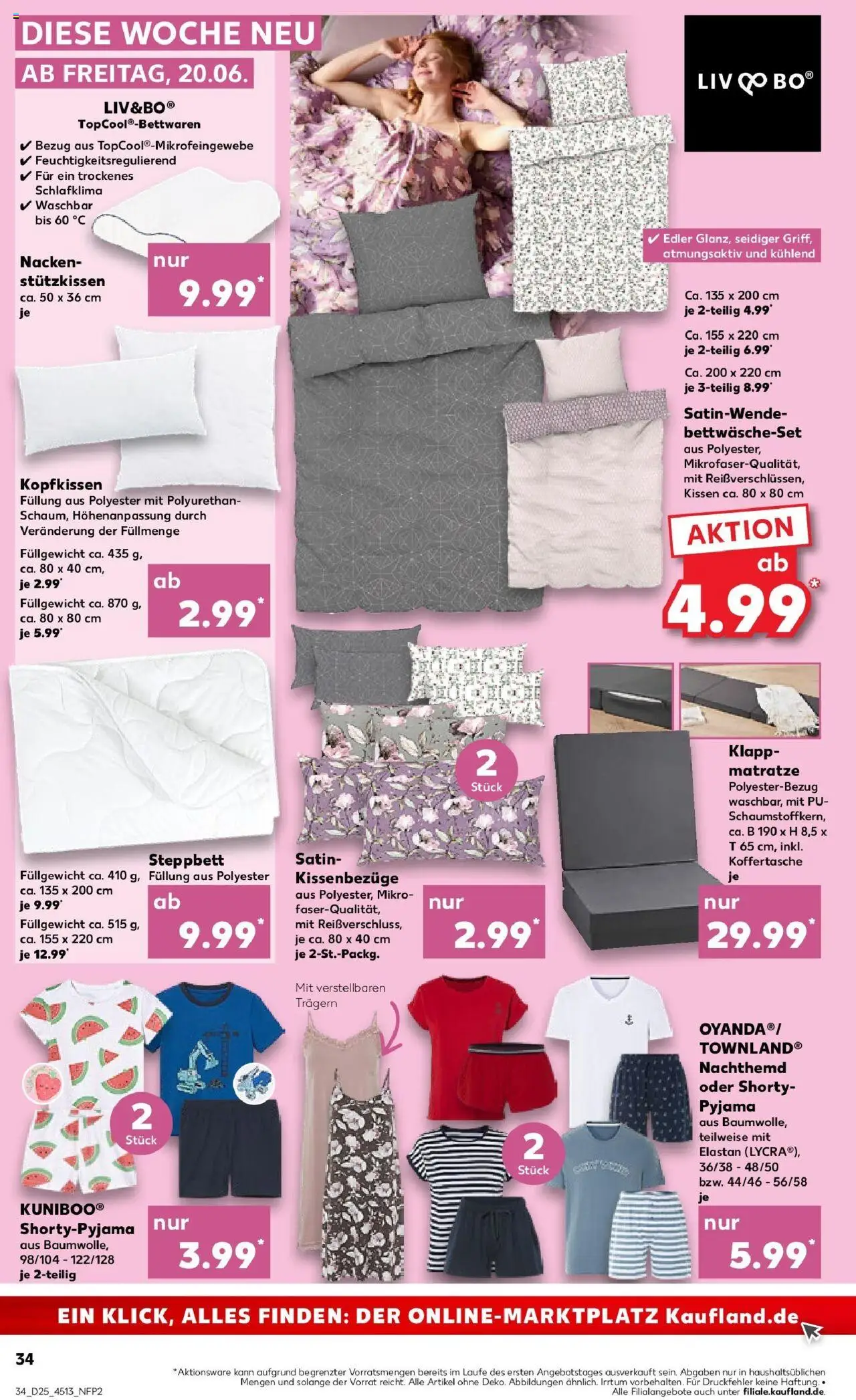Kaufland prospekt Kaufbeuren	 - gültig ab dem 22.06.2025 | Seite: 47 | Produkte: Matratze, Kissen, Kopfkissen, Pyjama