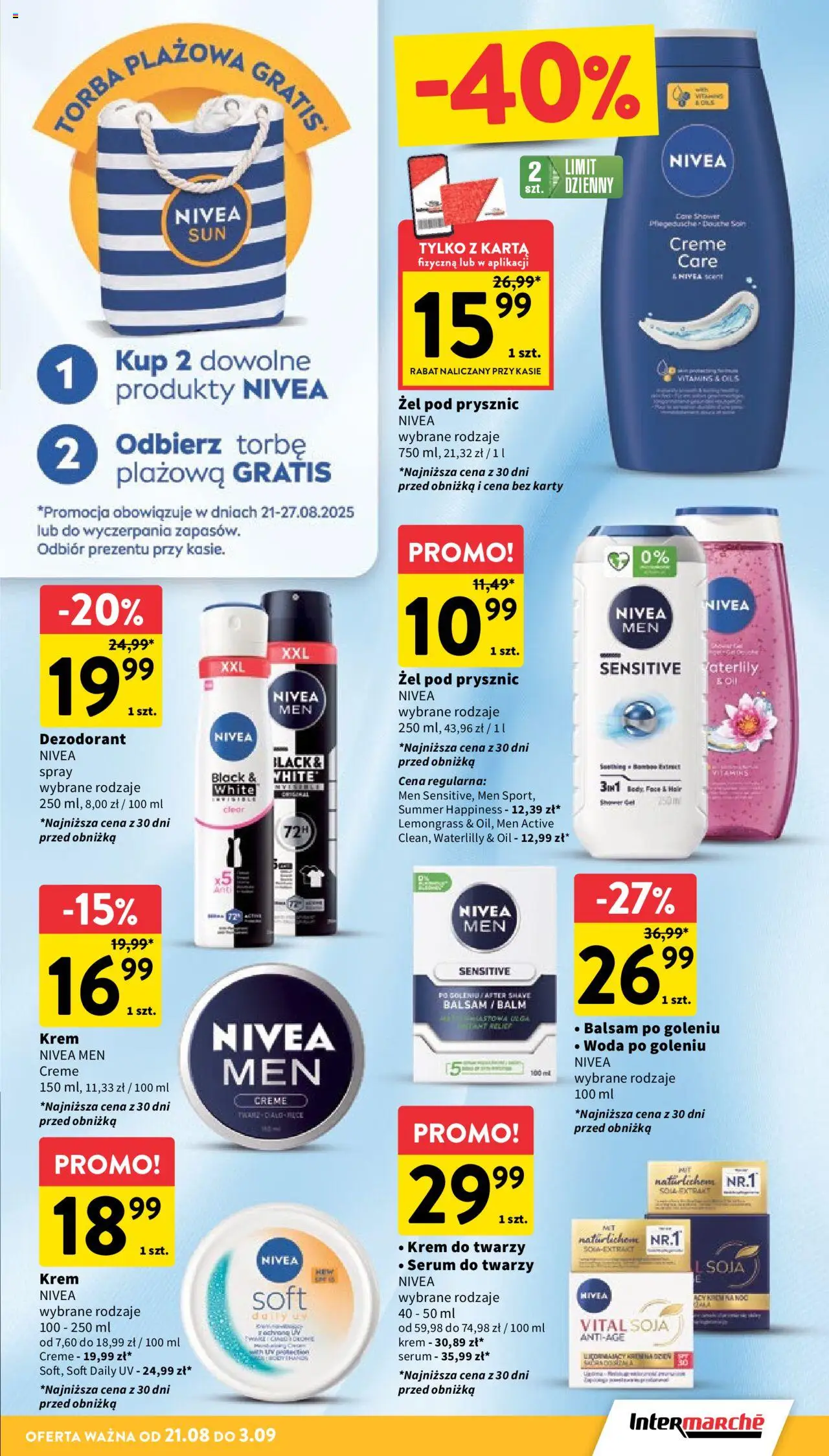 Intermarche Gazetka od 21.08.2025 | Strona: 37 | Produkty: Żel pod prysznic, Krem, Dezodorant, Serum do twarzy