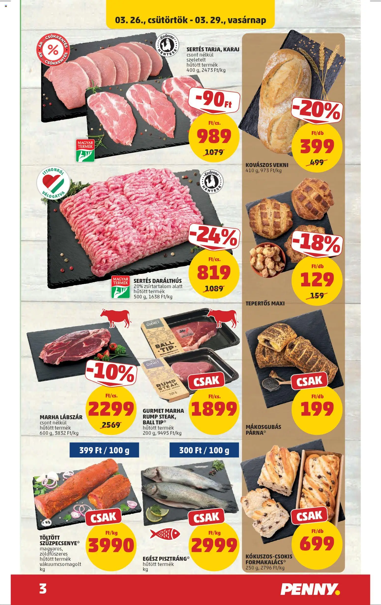 PENNY akciós ujság - amely érvényes a következő dátumtól: 26.03.2026 | Oldal: 3