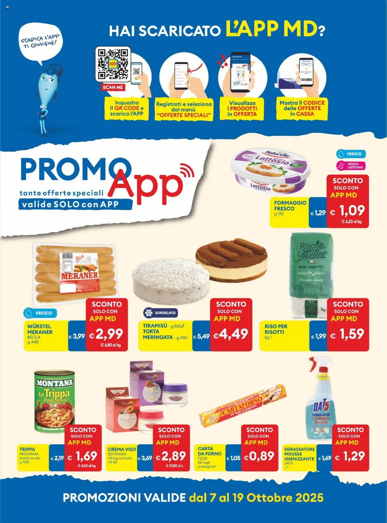 Volantino MD Discount del 07.10.2025 | Pagina: 13 | Prodotti: Crema viso, Sgrassatore, Formaggio, Torta