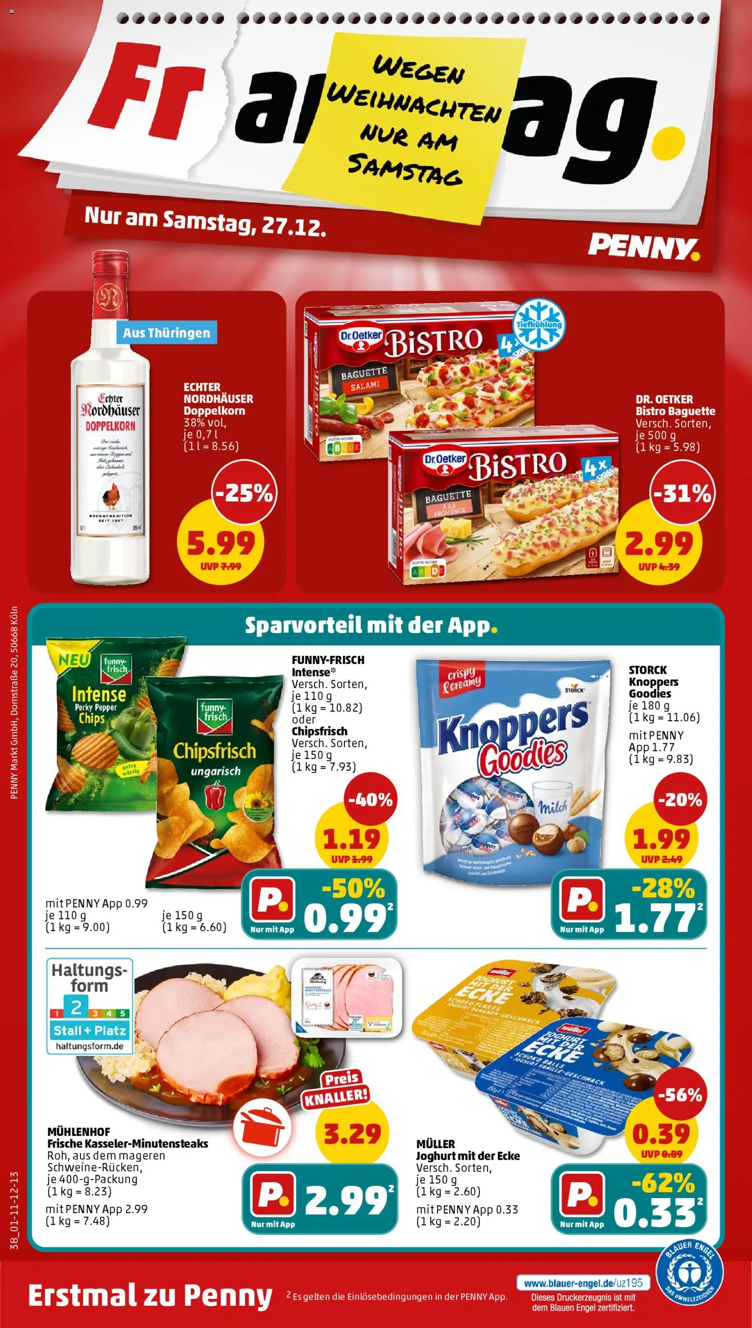 Penny Prospekt 	 – gültig ab 22.12.2025 | Seite: 42 | Produkte: Milch, Joghurt, Baguette, Salami