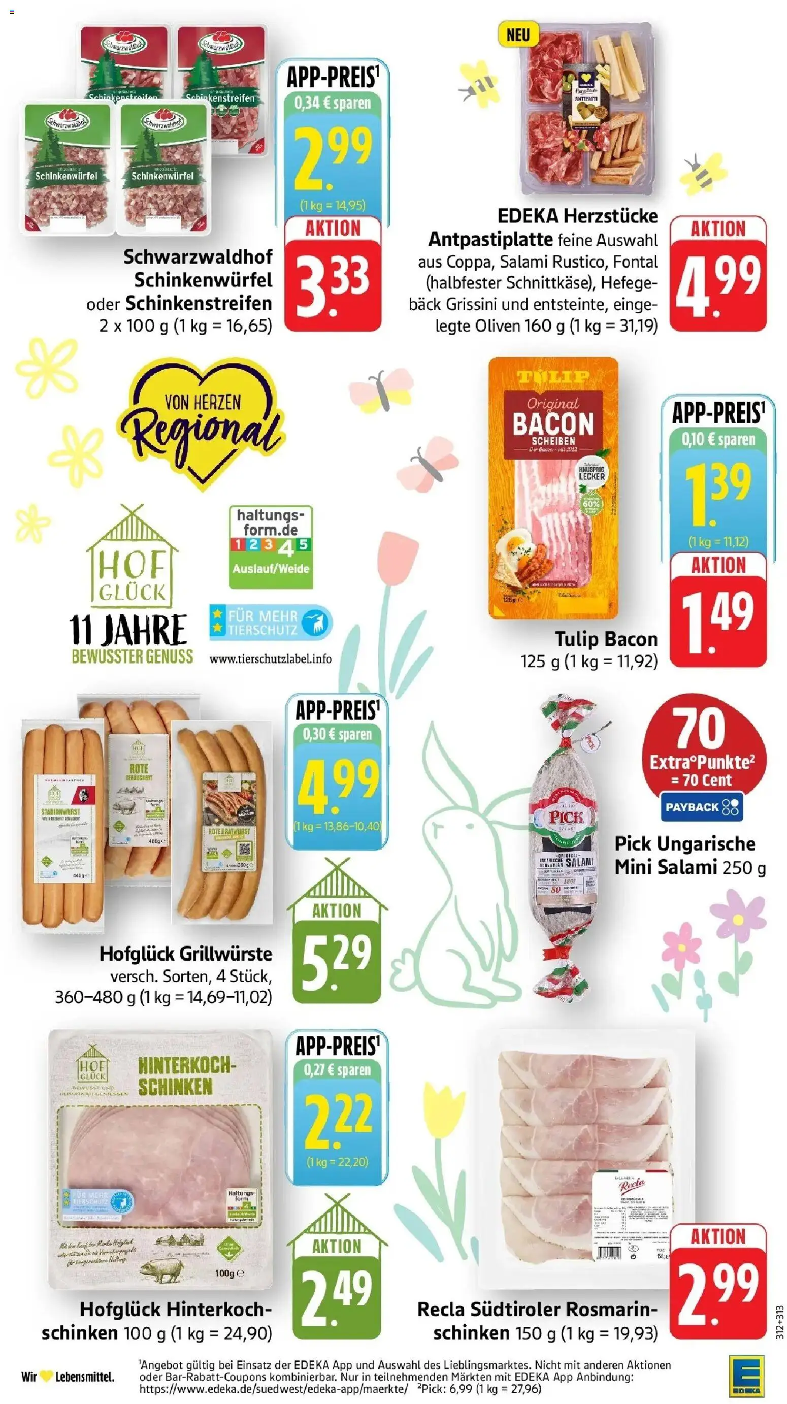 Edeka prospekt Freiburg	 – gültig ab 29.03.2026 | Seite: 18 | Produkte: Bratwurst, Salami, Schinken