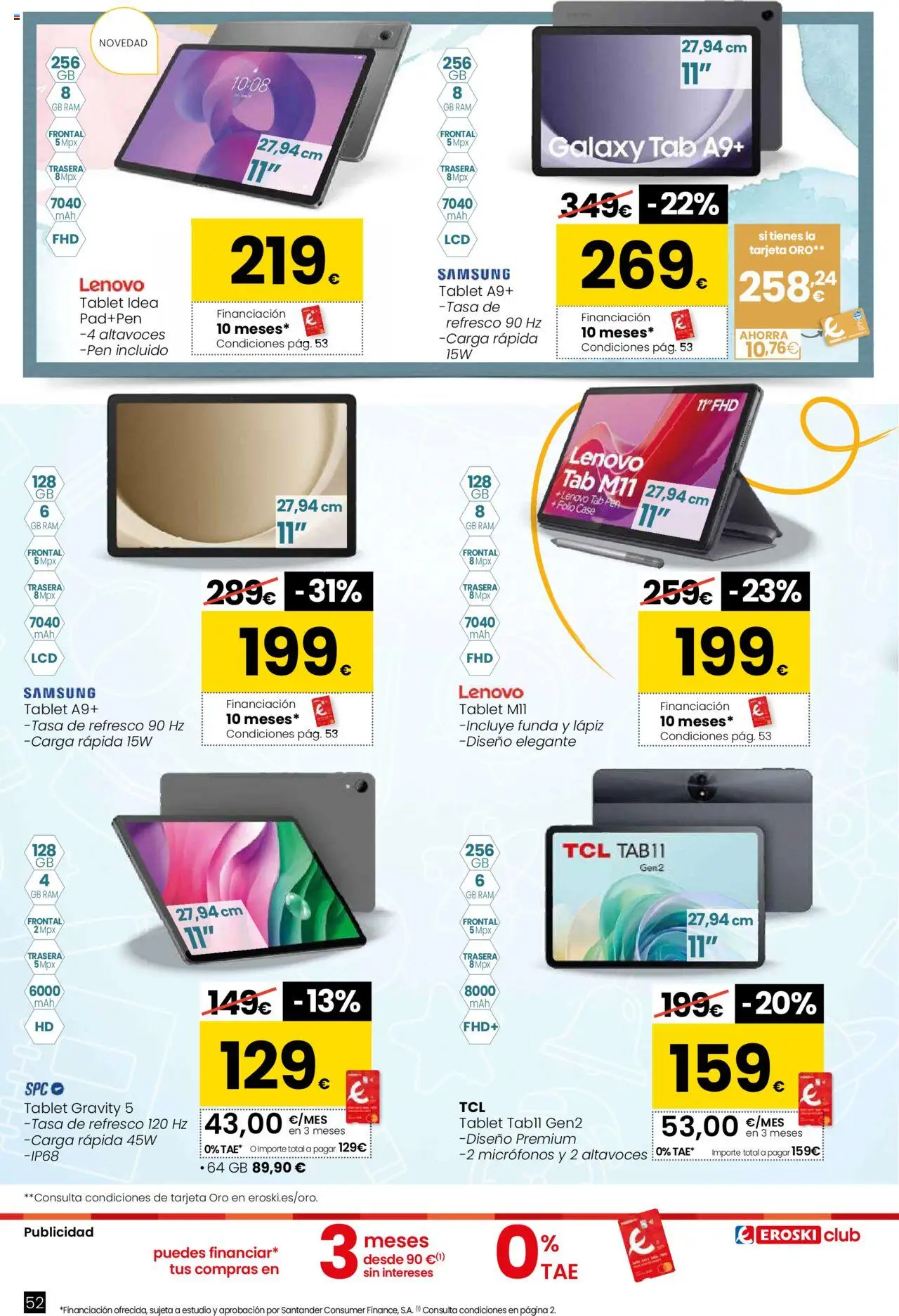 Eroski - Vuelta al cole │ válido desde el 21.08.2025 | Página: 52 | Productos: Altavoces, Tablet, Funda