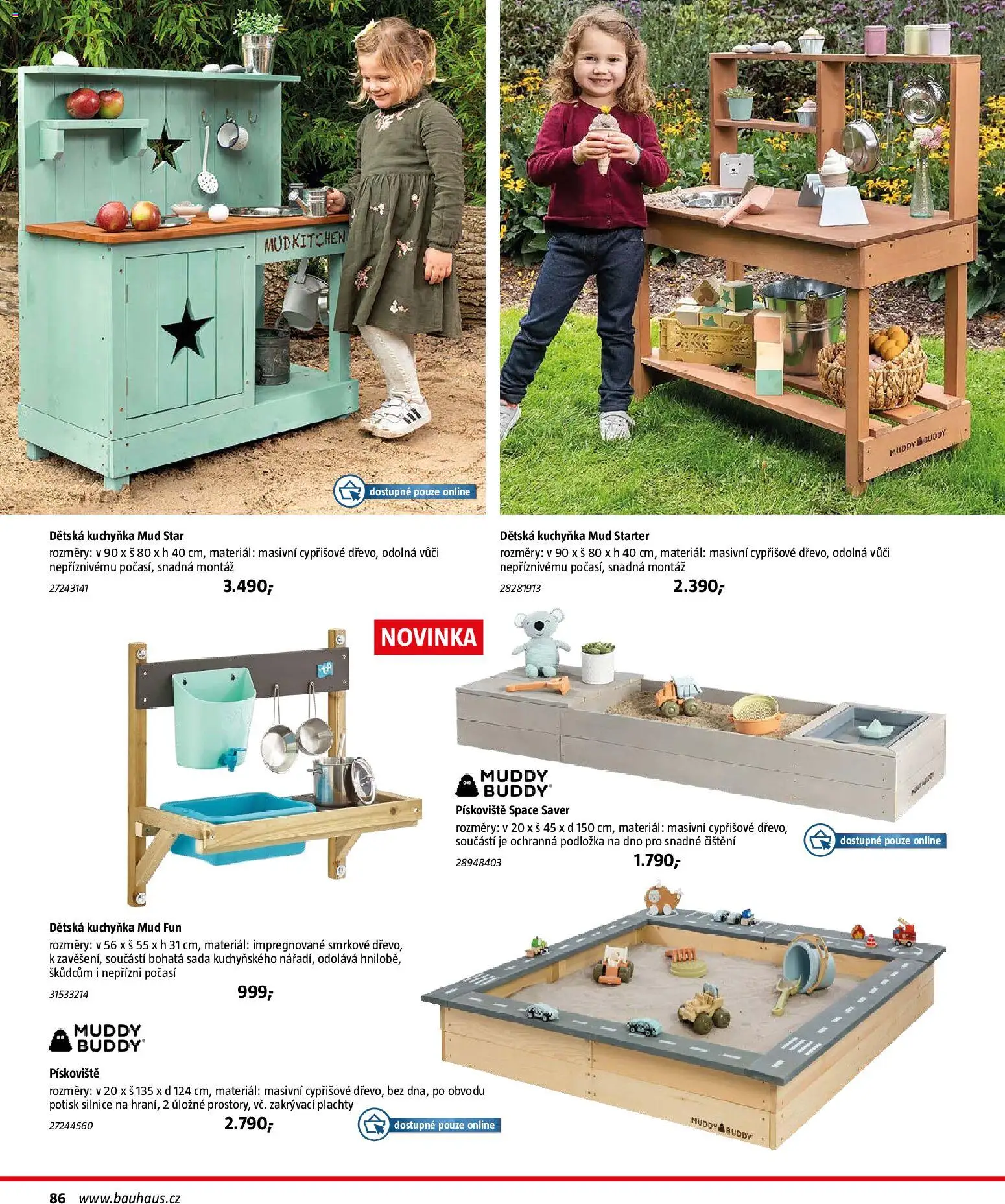Bauhaus katalog Záhradní nábytek od 08.04.2026 | Strana: 86 | Produkty: Kuchyňka, Dětská kuchyňka, Plachty, Pískoviště