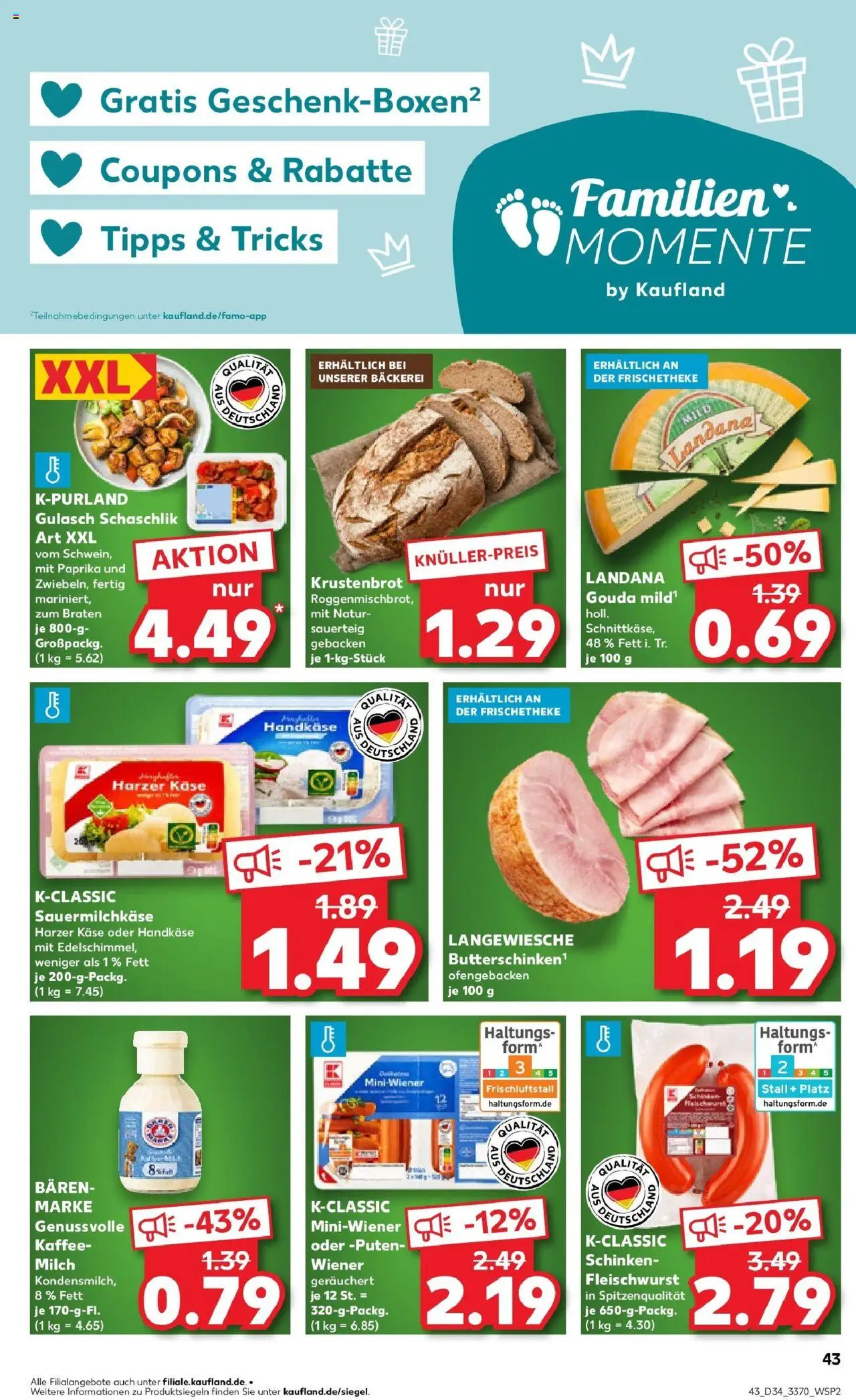 Kaufland prospekt Hildburghausen	 - gültig ab dem 21.08.2025 | Seite: 43 | Produkte: Milch, Kaffee, Paprika, Gulasch