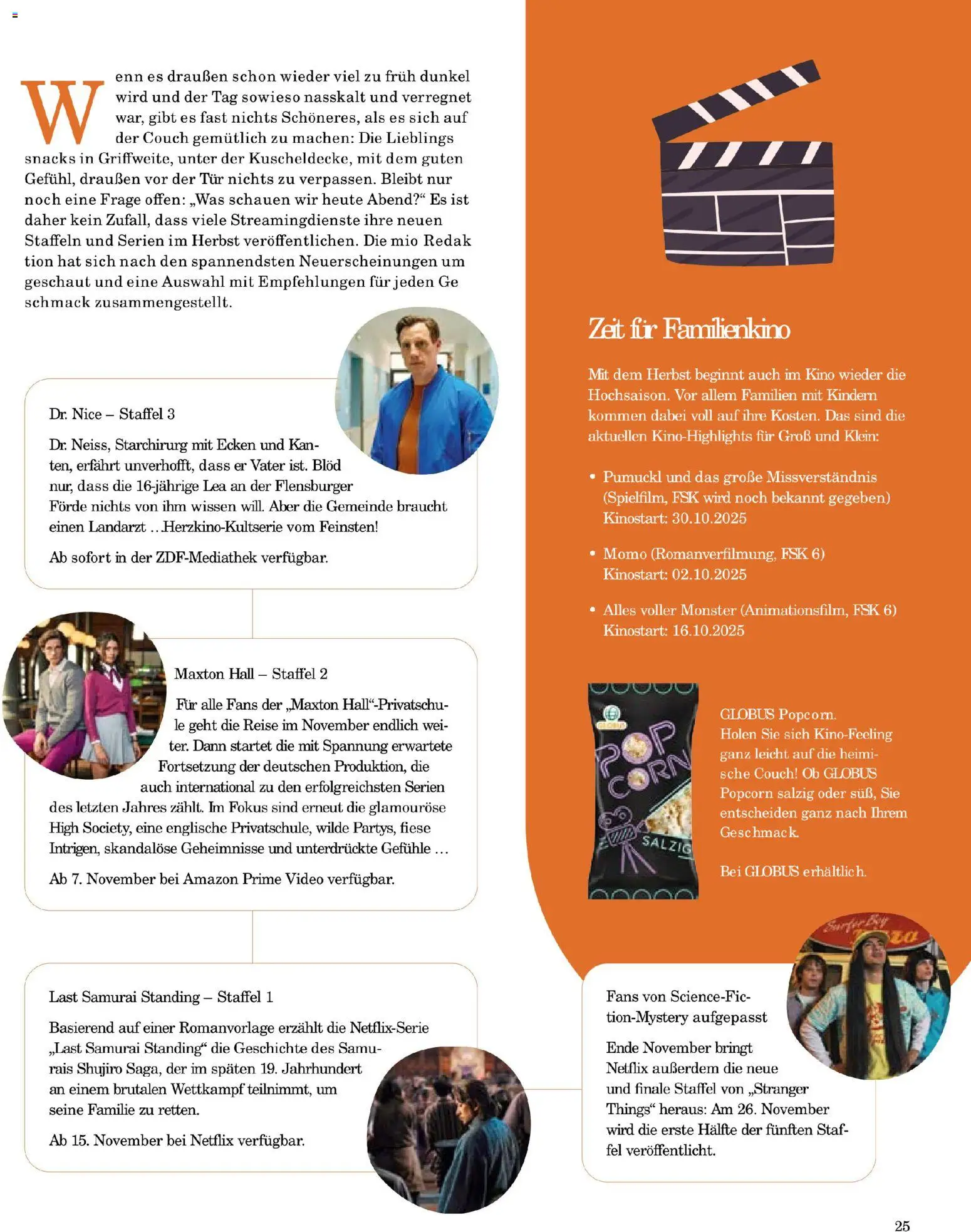 Globus Mio Magazin – gültig ab 01.11.2025 | Seite: 25 | Produkte: Couch, Tür, Flensburger, Video