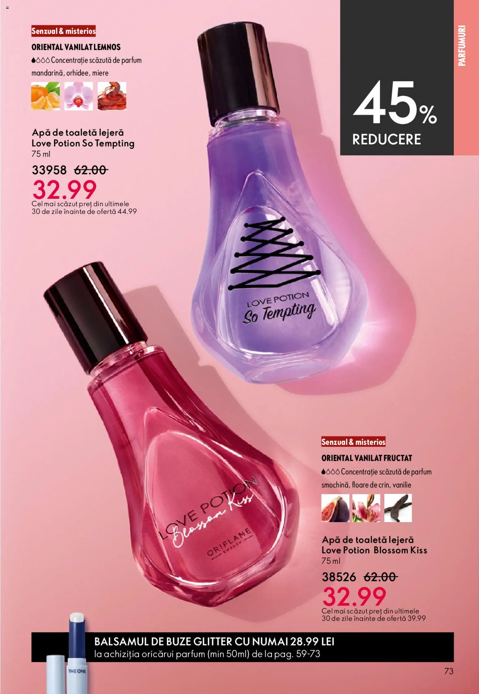 Noul catalog Oriflame – valabil de la 15.04.2026 | Pagină: 73 | Produse: Toaletă, Parfum, Apă de toaletă, Apă