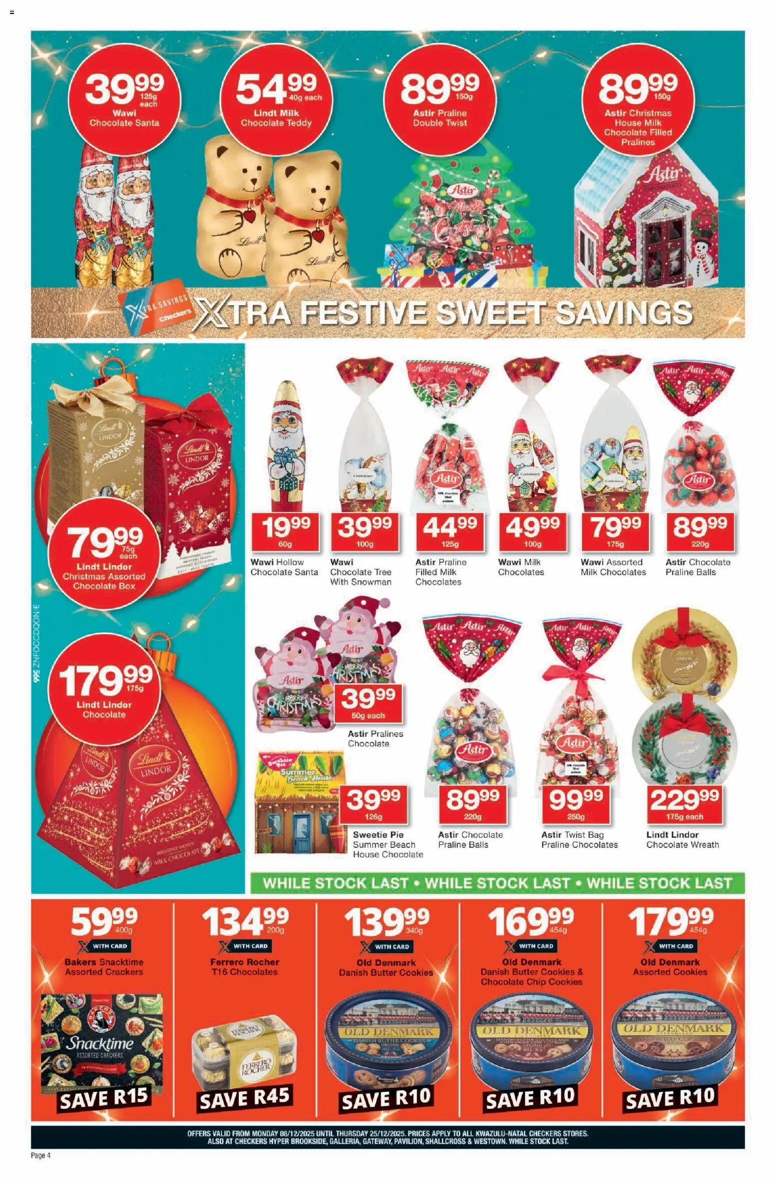 New Checkers catalogue – valid from 08.12.2025 | Page: 4 | Products: Bag, Box, Cookies, Stock