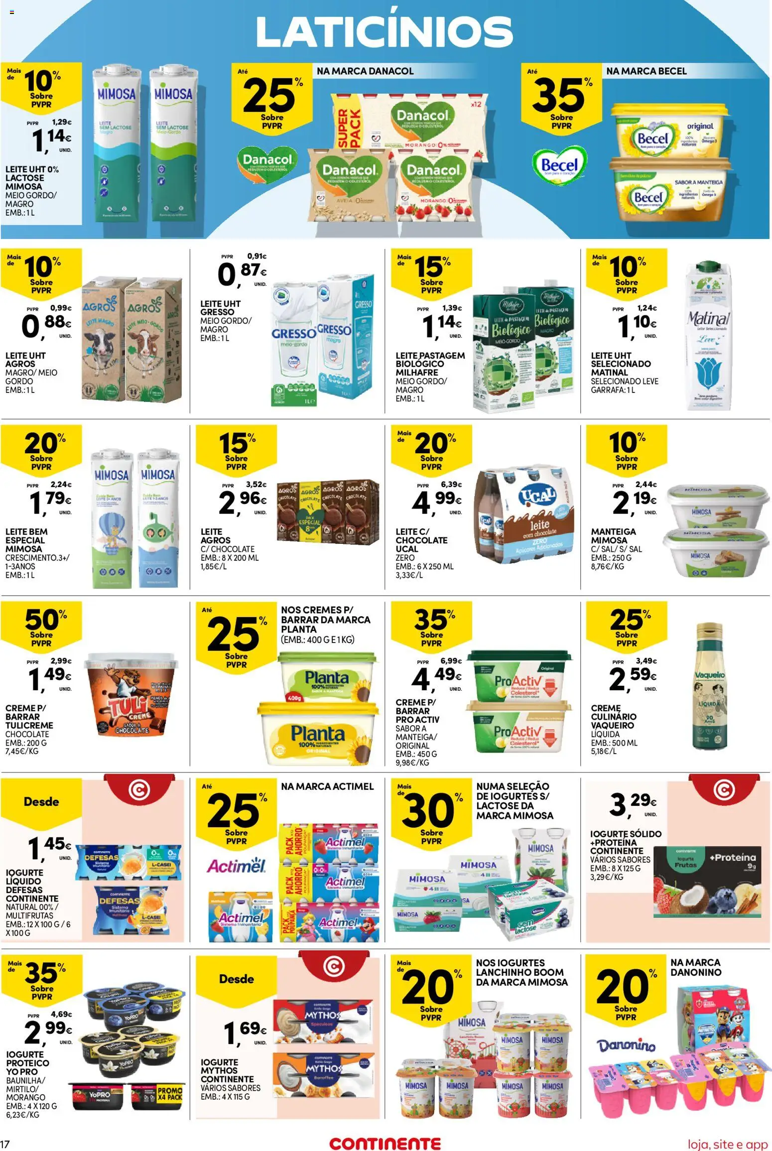 Continente Semanal Continente Bom Dia │ válido de 24.02.2026 | Página: 17 | Produtos: Iogurtes, Iogurte, Chocolate, Creme