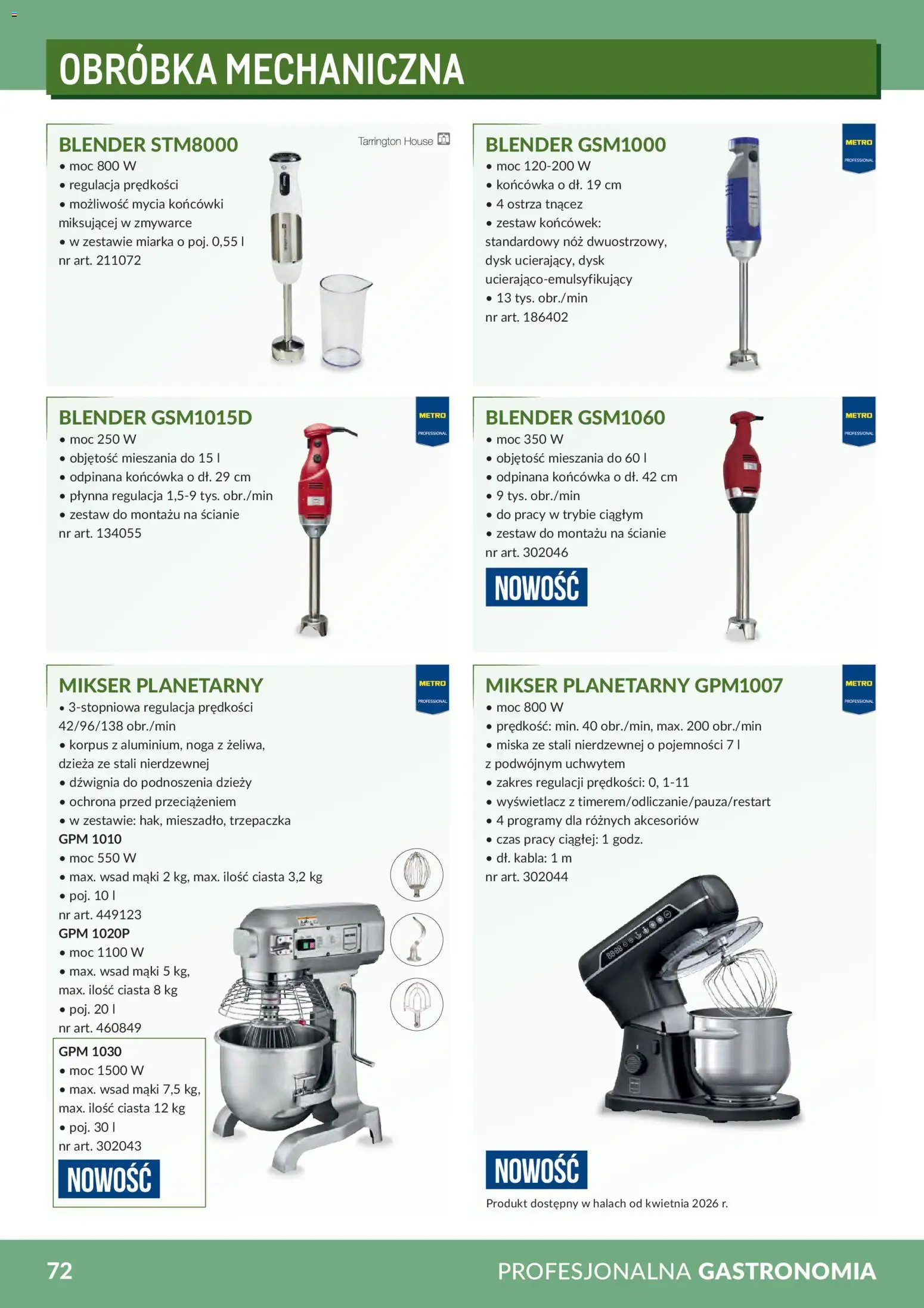 Makro Gazetka - Profesjonalna Gastronomia od 01.02.2026 | Strona: 72 | Produkty: Dysk, Mikser, Trzepaczka, Blender