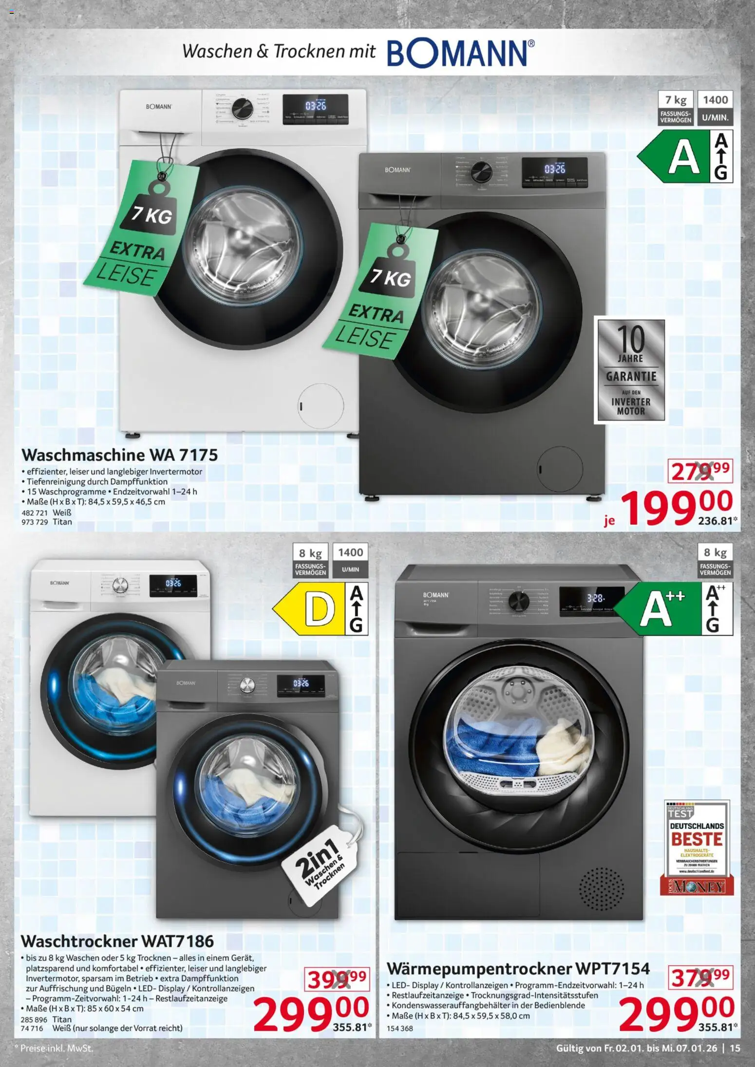 Selgros - Non Food – gültig ab 02.01.2025 | Seite: 15 | Produkte: Waschmaschine, Waschtrockner