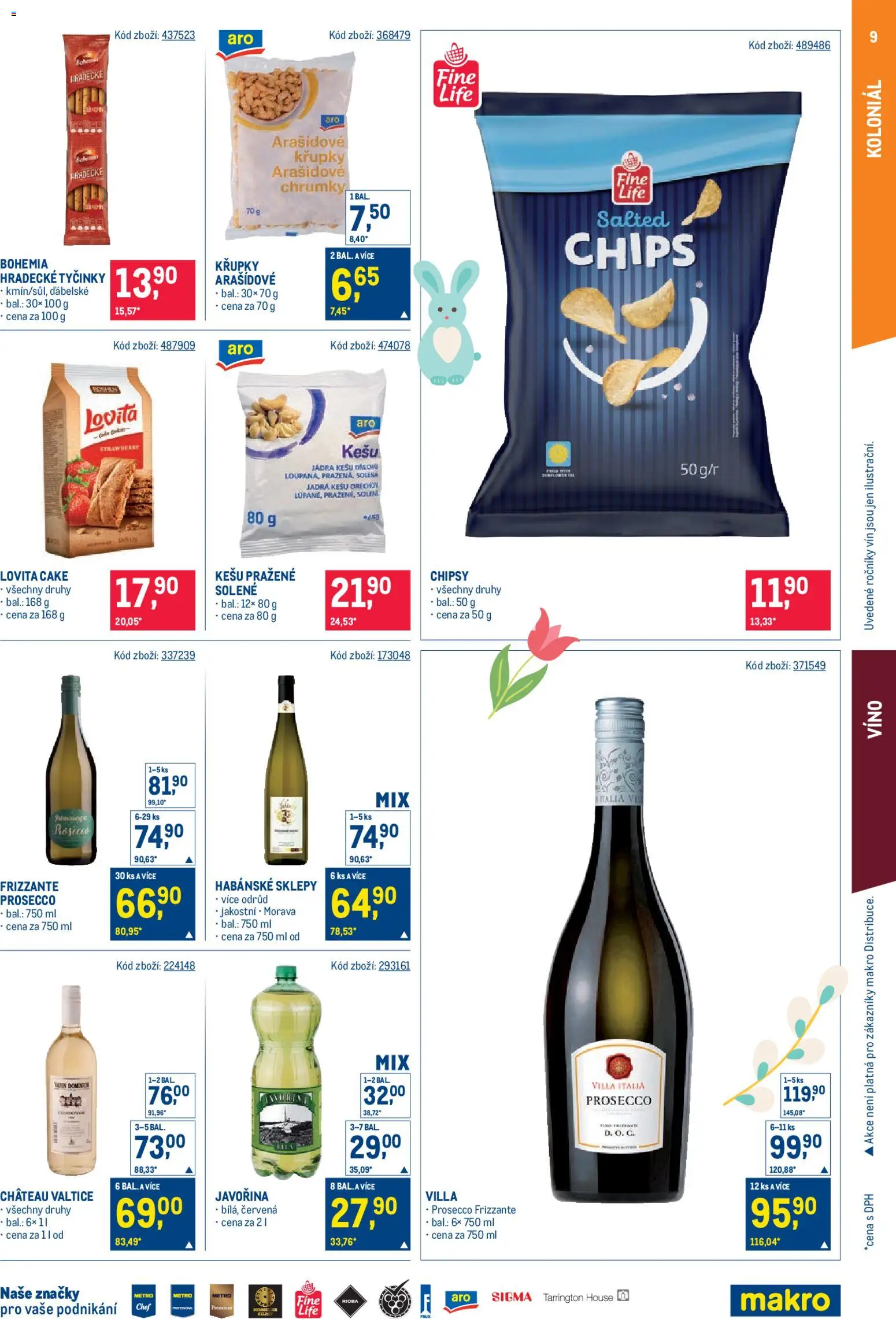 Makro leták - Maloobchod od 25.03.2026 | Strana: 9 | Produkty: Prosecco, Tyčinky, Hradecké tyčinky, Křupky