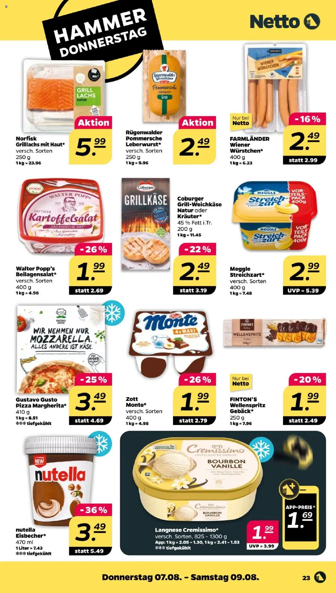 Netto Prospekt 	 - gültig ab dem 04.08.2025 | Seite: 25 | Produkte: Gustavo gusto, Grill, Cremissimo, Lachs