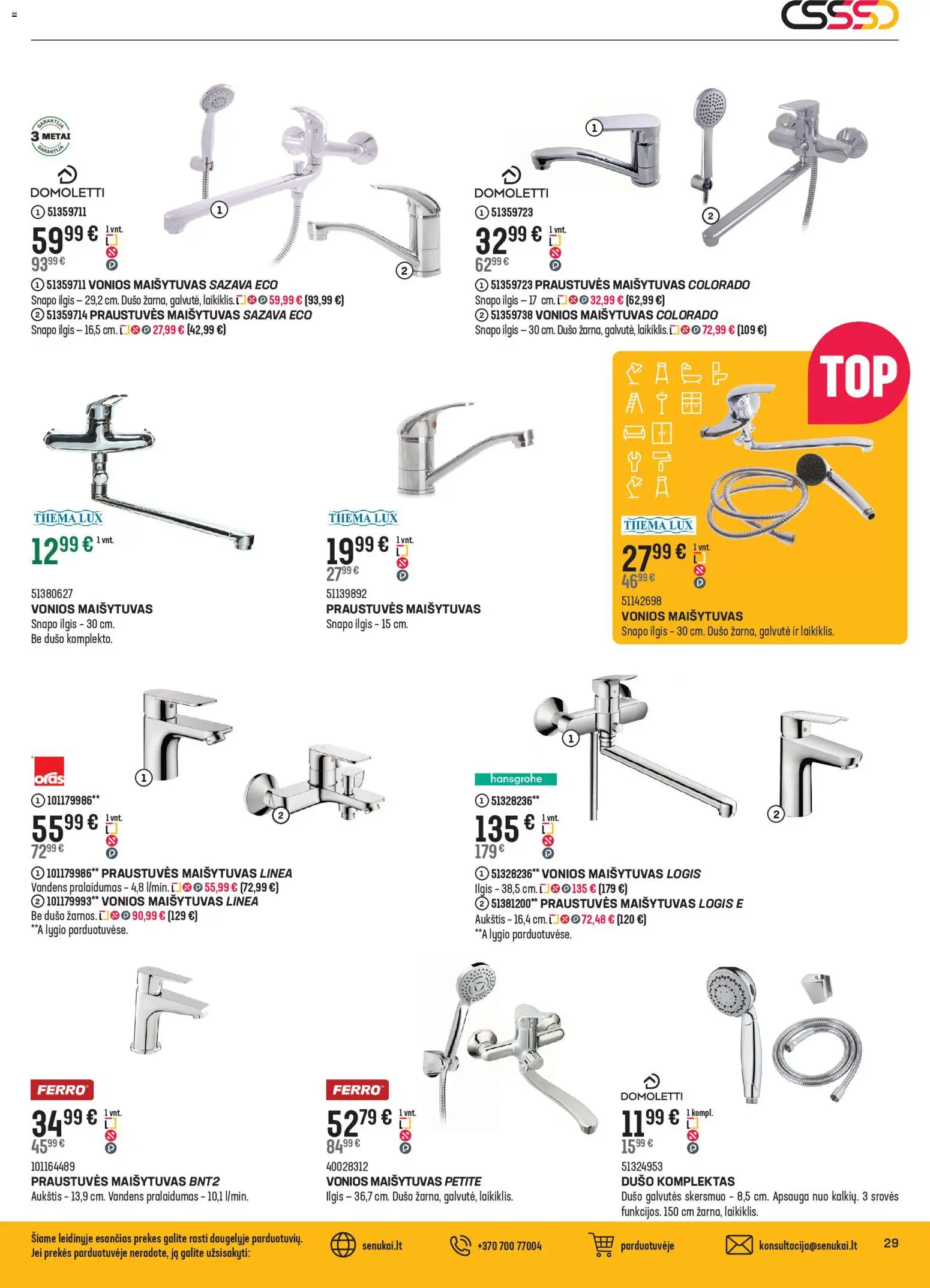 Senukai akcijos nuo 04.02.2026 | Puslapis: 29 | Prekių: Maišytuvas
