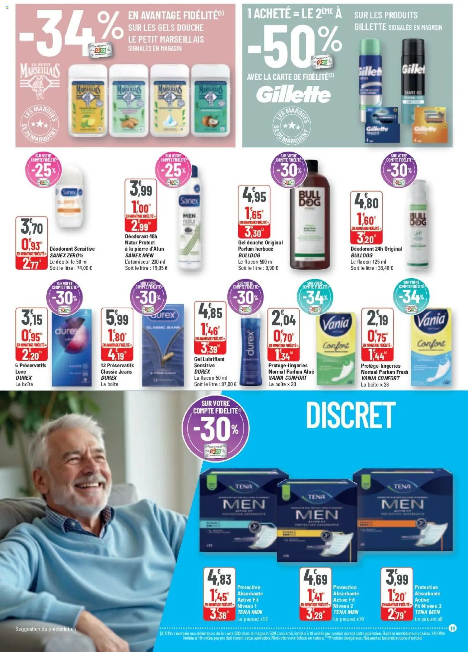 {H1} | Page: 19 | Produits: Jeans, Gel douche, Déodorant, Douche