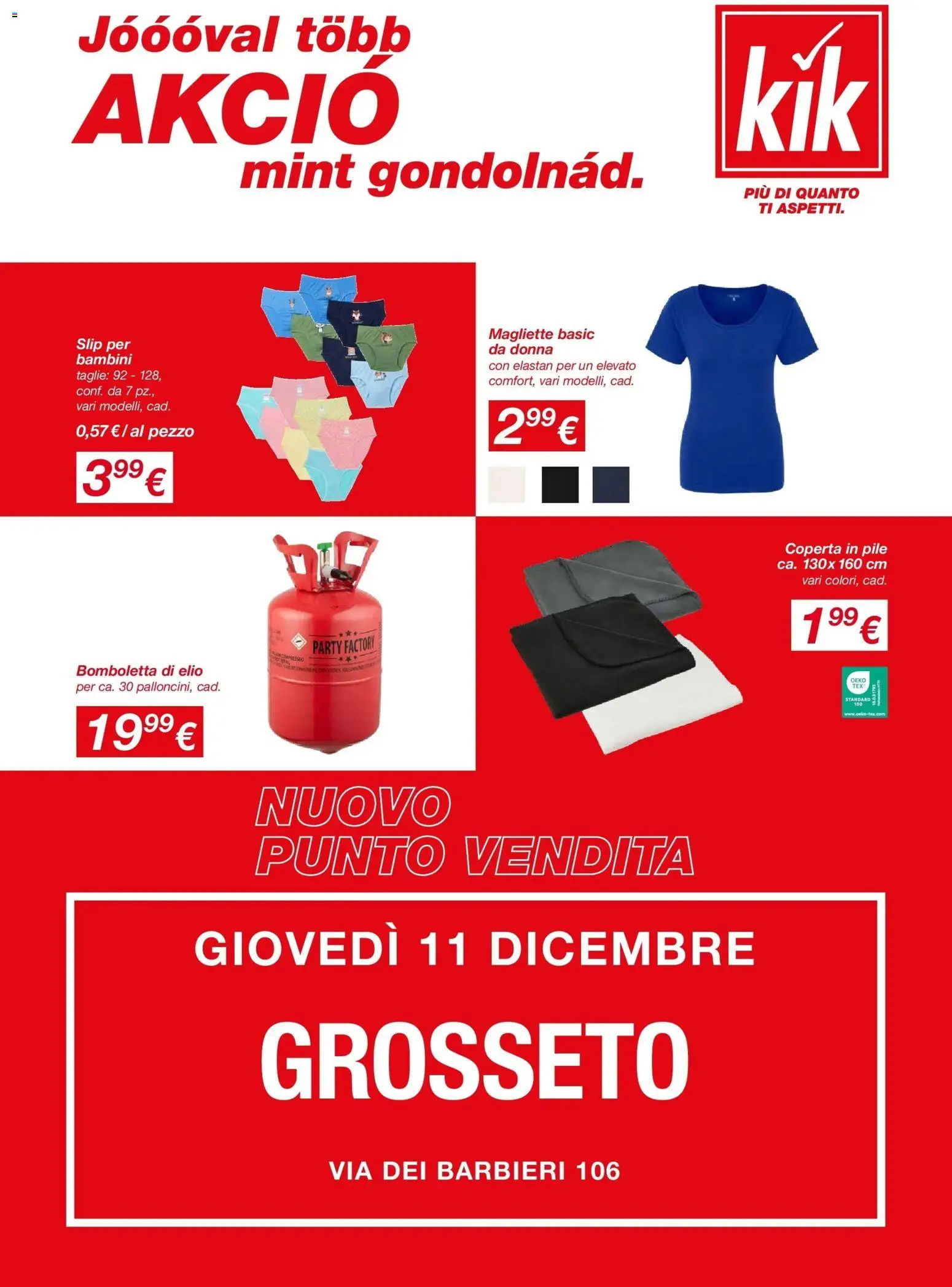 Volantino KiK del 09.12.2025 | Pagina: 1 | Prodotti: Pile, Slip, Coperta