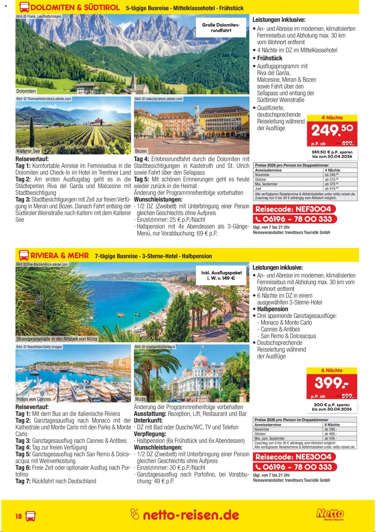 Netto Reisen Prospekt 	 – gültig ab 26.03.2026 | Seite: 18 | Produkte: Bad, Telefon, Uhr, TV