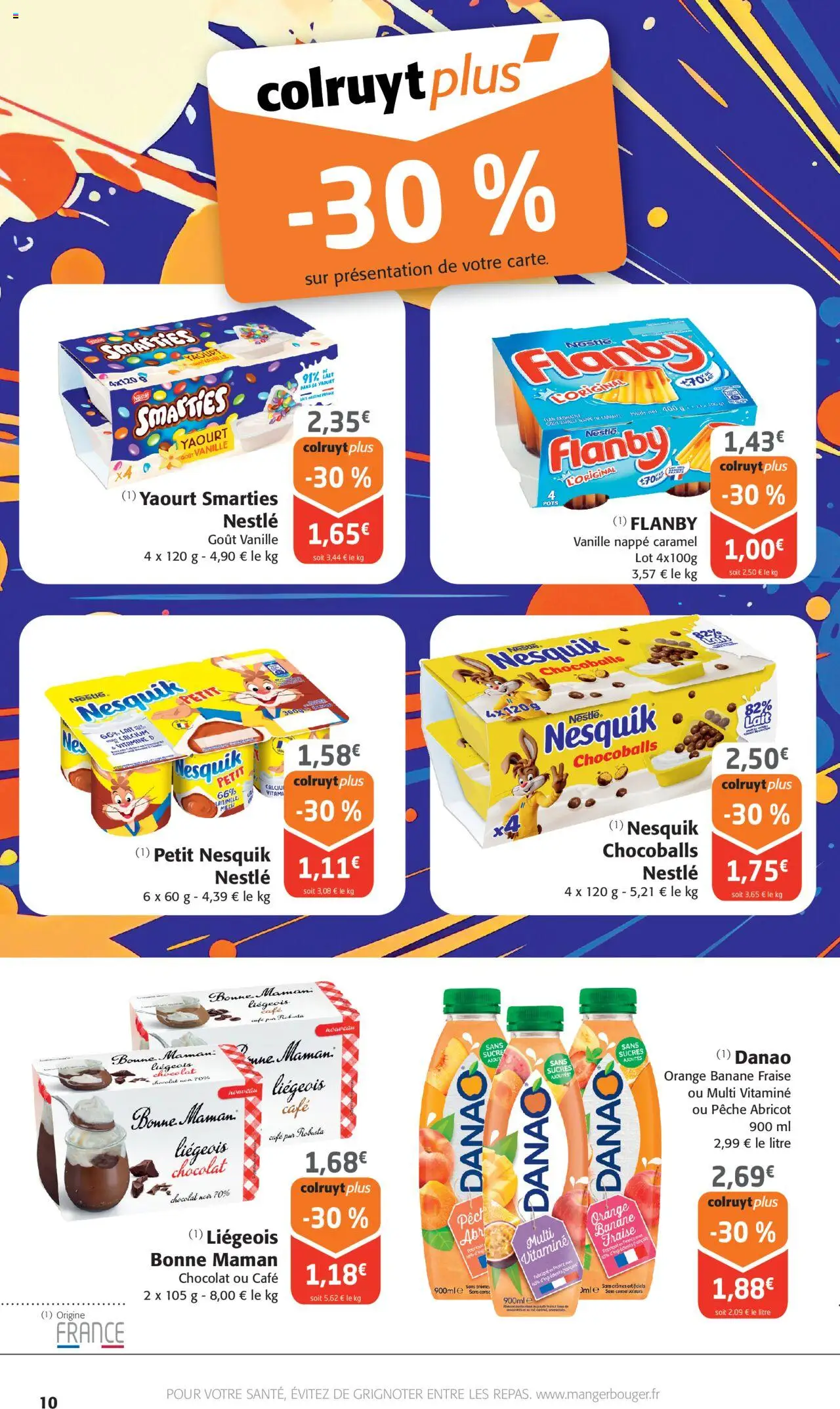  | Page: 10 | Produits: Fraise, Banane, Yaourt, Chocolat