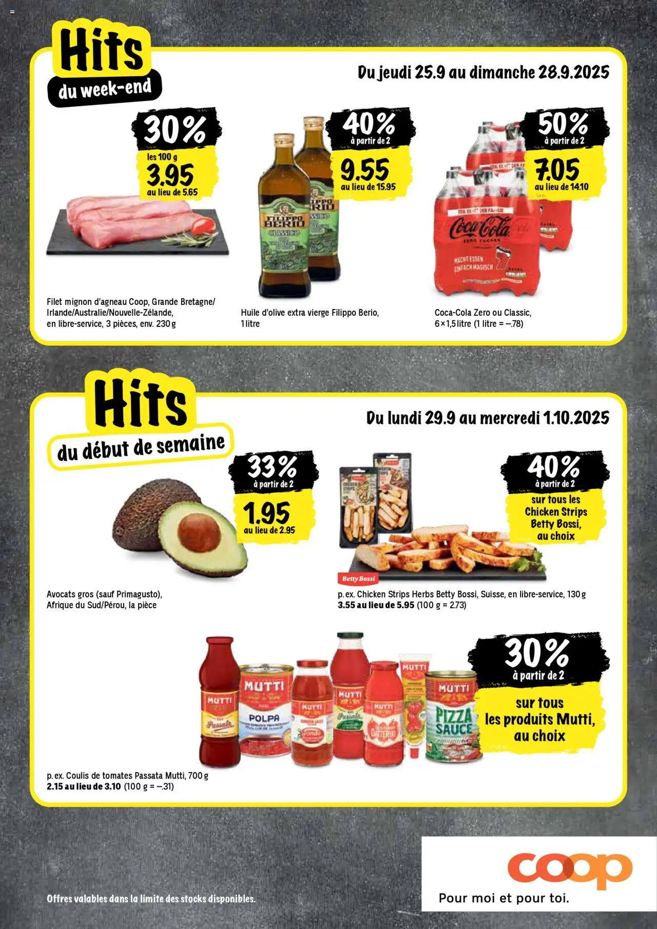 Coop - Les actions de la semaine – gültig ab 25.09.2025 | Seite: 20 | Produkte: Coca Cola, Pizza, Avocado