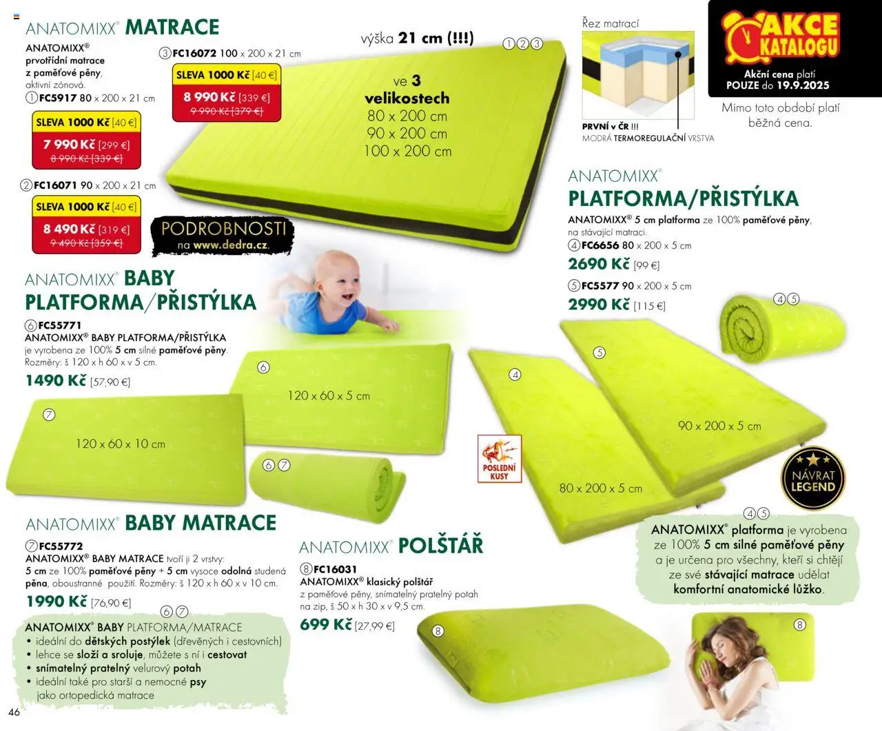 Dedra Katalog 7 2025 │ platný od 20.06.2025 | Strana: 46 | Produkty: Matrace