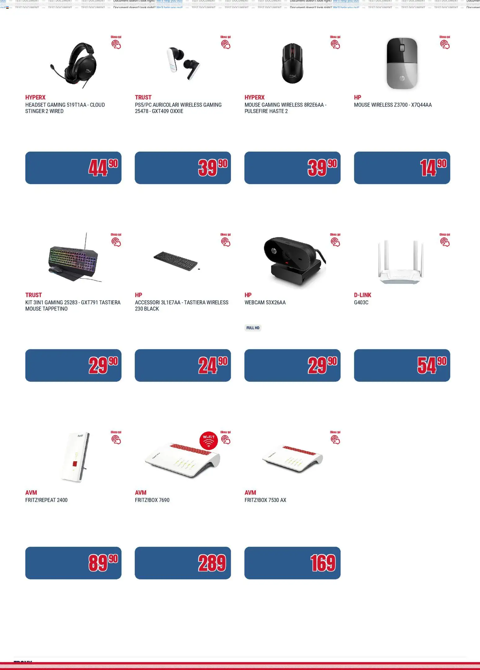 Volantino Trony del 04.12.2025 | Pagina: 7 | Prodotti: Auricolari, Webcam, Mouse, Tastiera