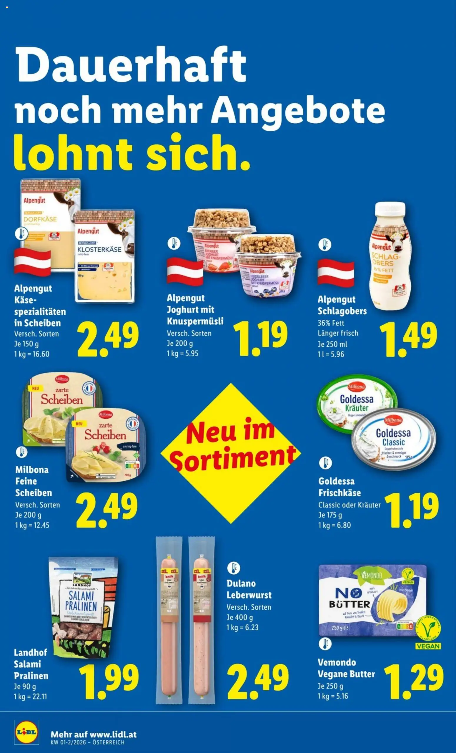 Lidl Flugblatt gültig ab 15.01.2026 | Seite: 40 | Produkte: Butter, Käse, Joghurt, Salami