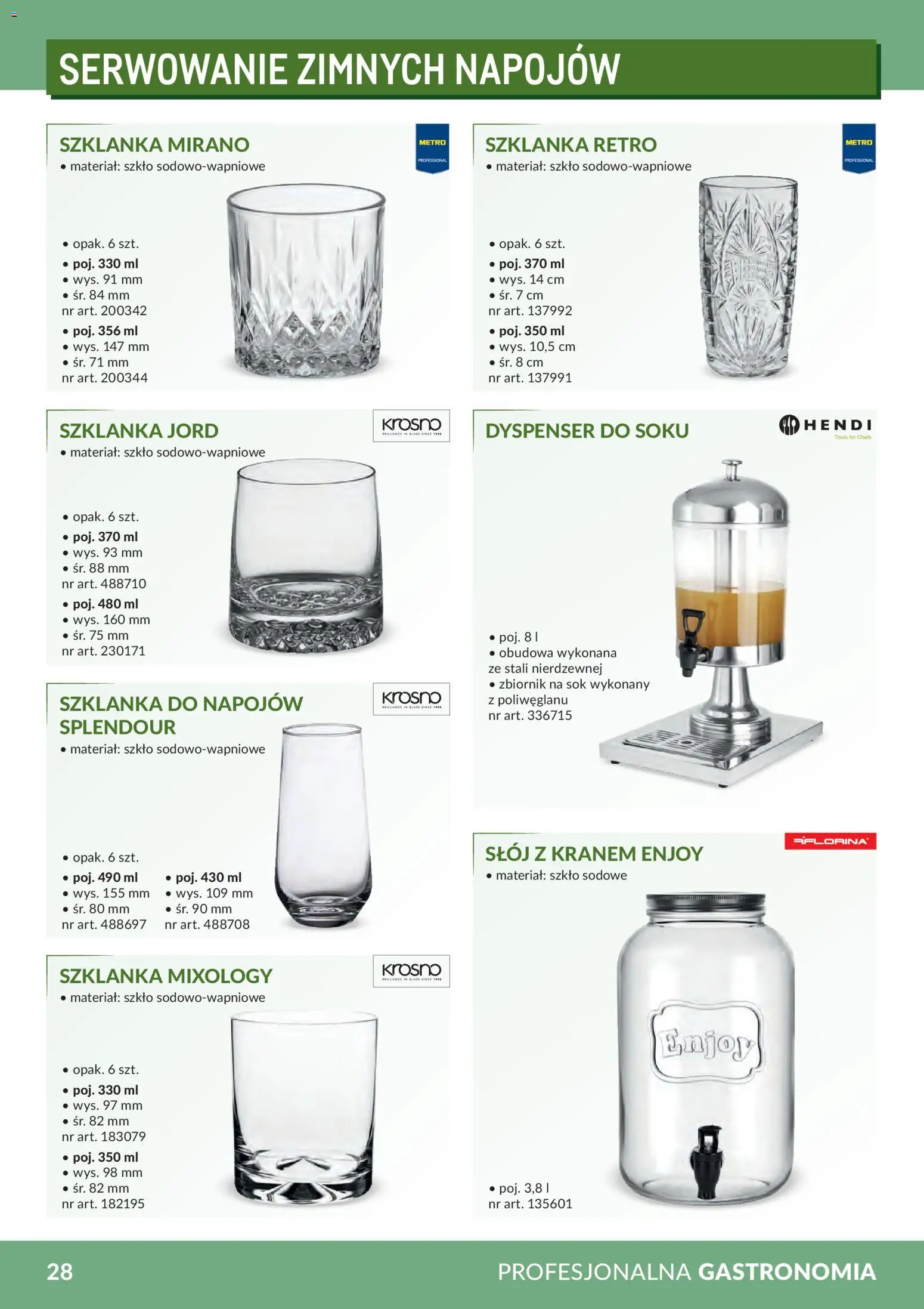 Makro Gazetka - Profesjonalna Gastronomia od 01.02.2026 | Strona: 28 | Produkty: Szklanka, Sok