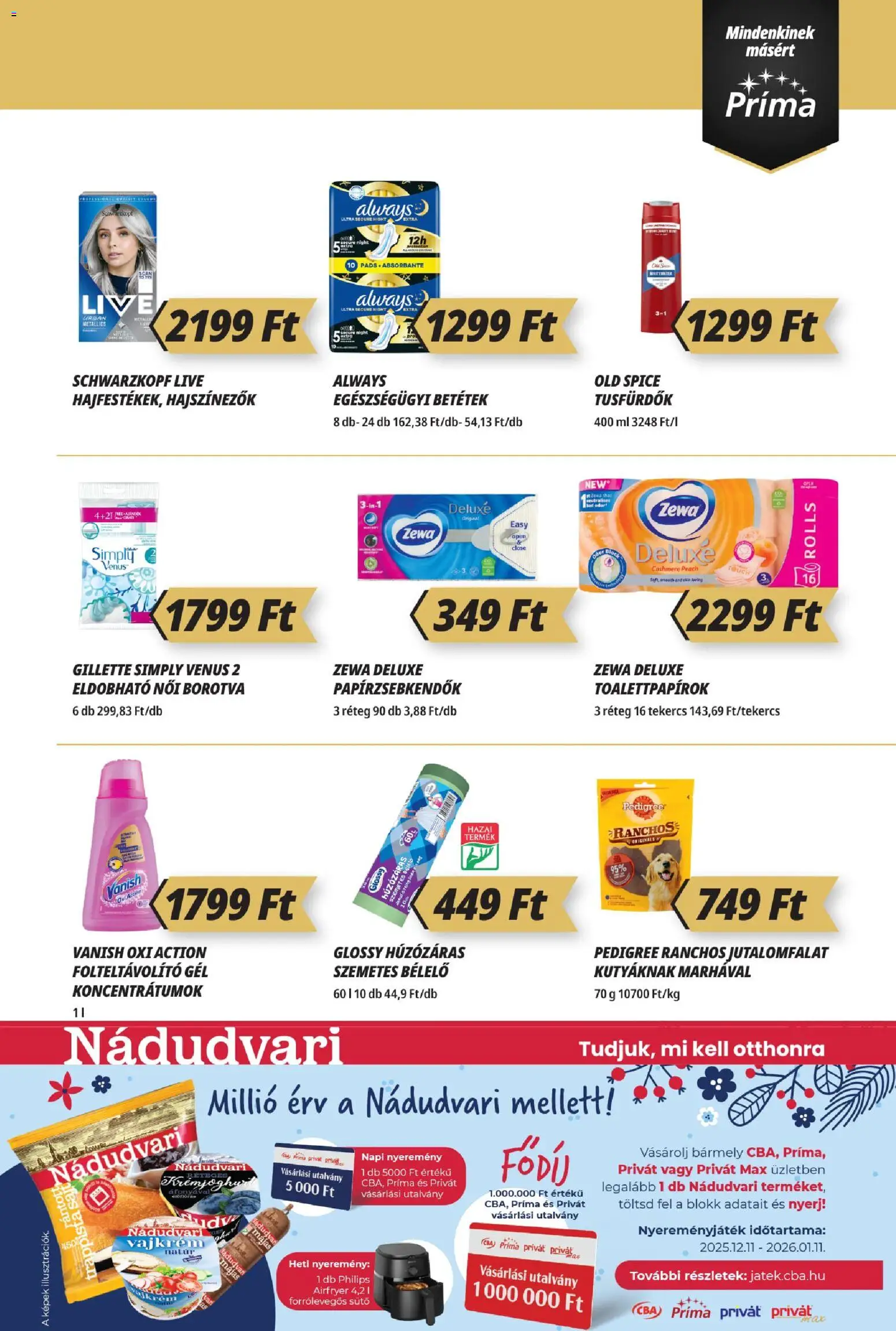 CBA Príma akciós ujság - amely érvényes a következő dátumtól: 13.12.2025 | Oldal: 11 | Termékek: Old spice, Folteltávolító, Sajt, Trappista sajt