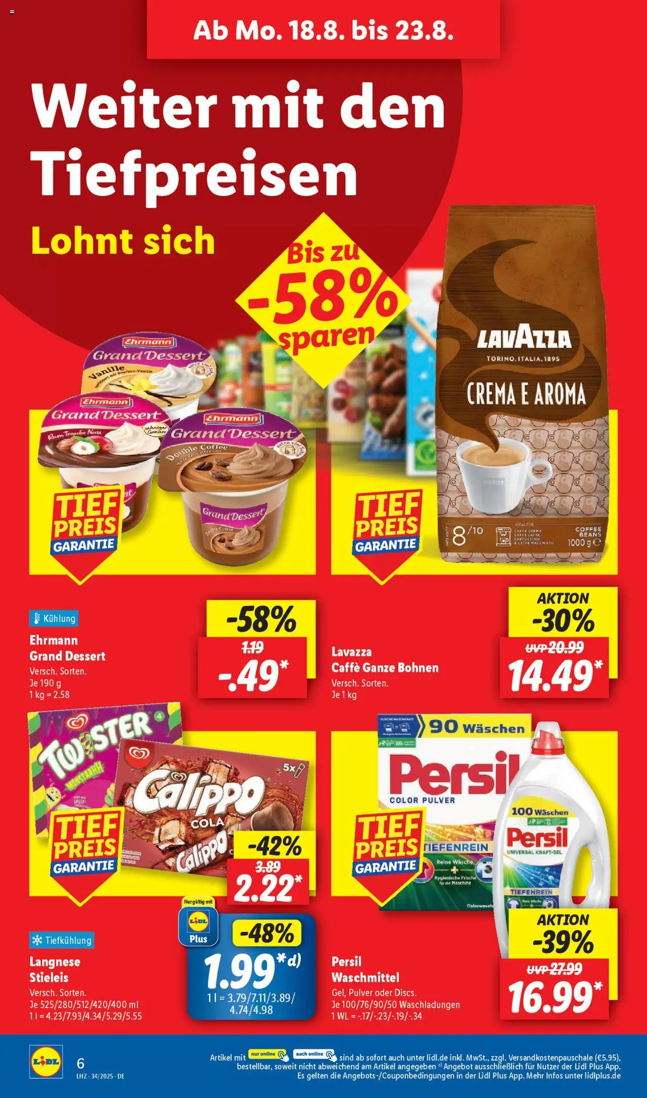 Lidl Prospekt Brakel 	 - gültig ab dem 18.08.2025 | Seite: 8 | Produkte: Lavazza, Cola, Rum, Waschmittel