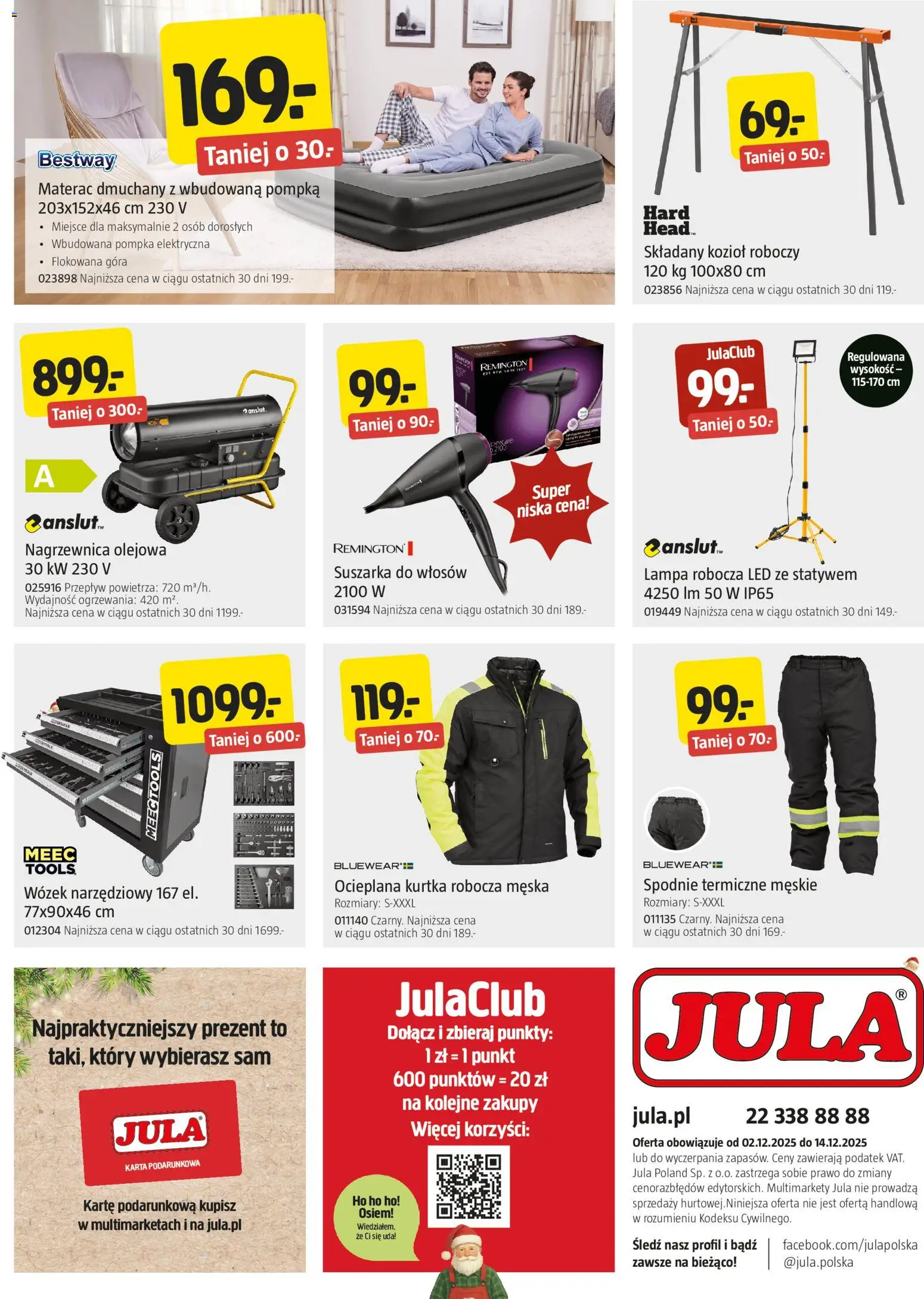 Jula Gazetka od 02.12.2025 | Strona: 13 | Produkty: Kurtka, Spodnie, Suszarka, Suszarka do włosów