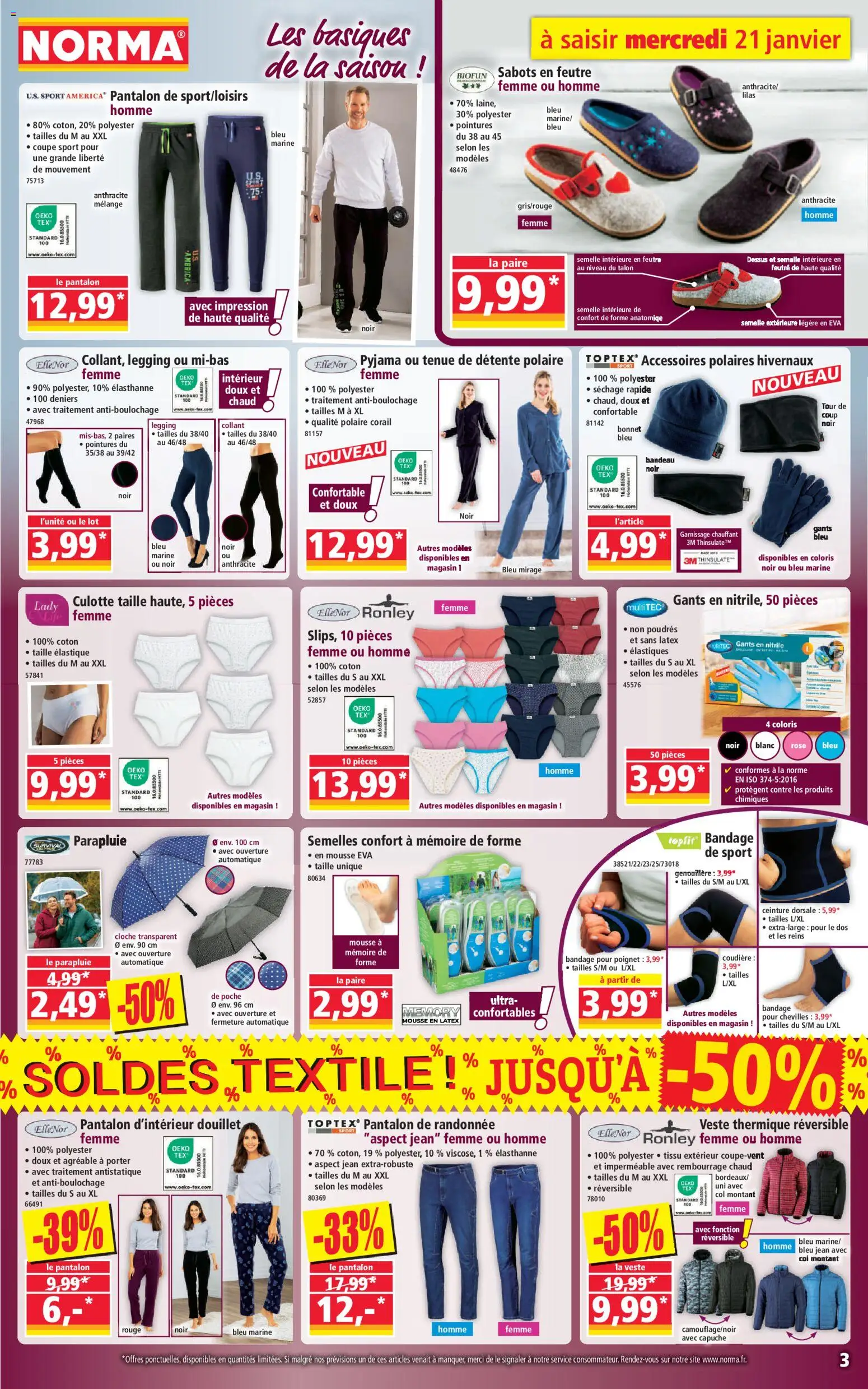 {H1} | Page: 3 | Produits: Veste, Culotte, Gants, Parapluie