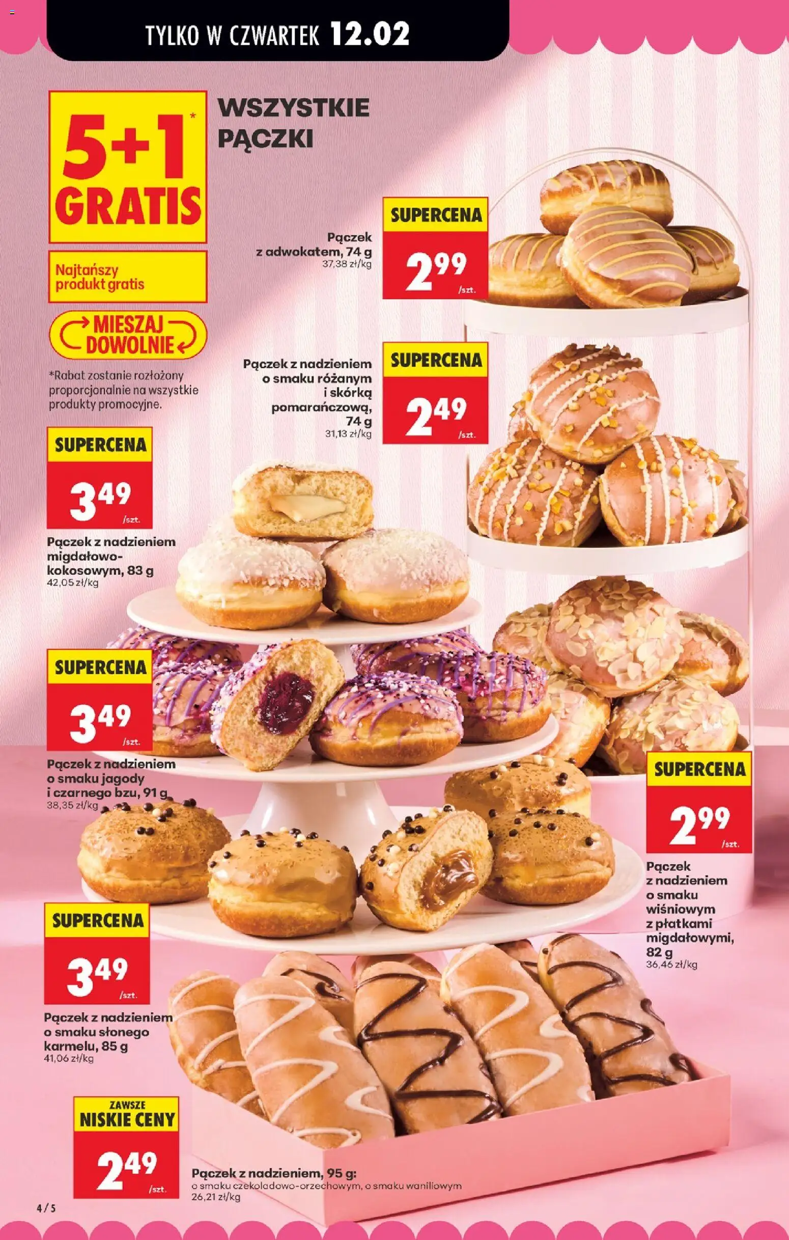 Biedronka gazetka - Tłusty czwartek od 12.02.2026 | Strona: 4 | Produkty: Jagody, Pączki, Donut