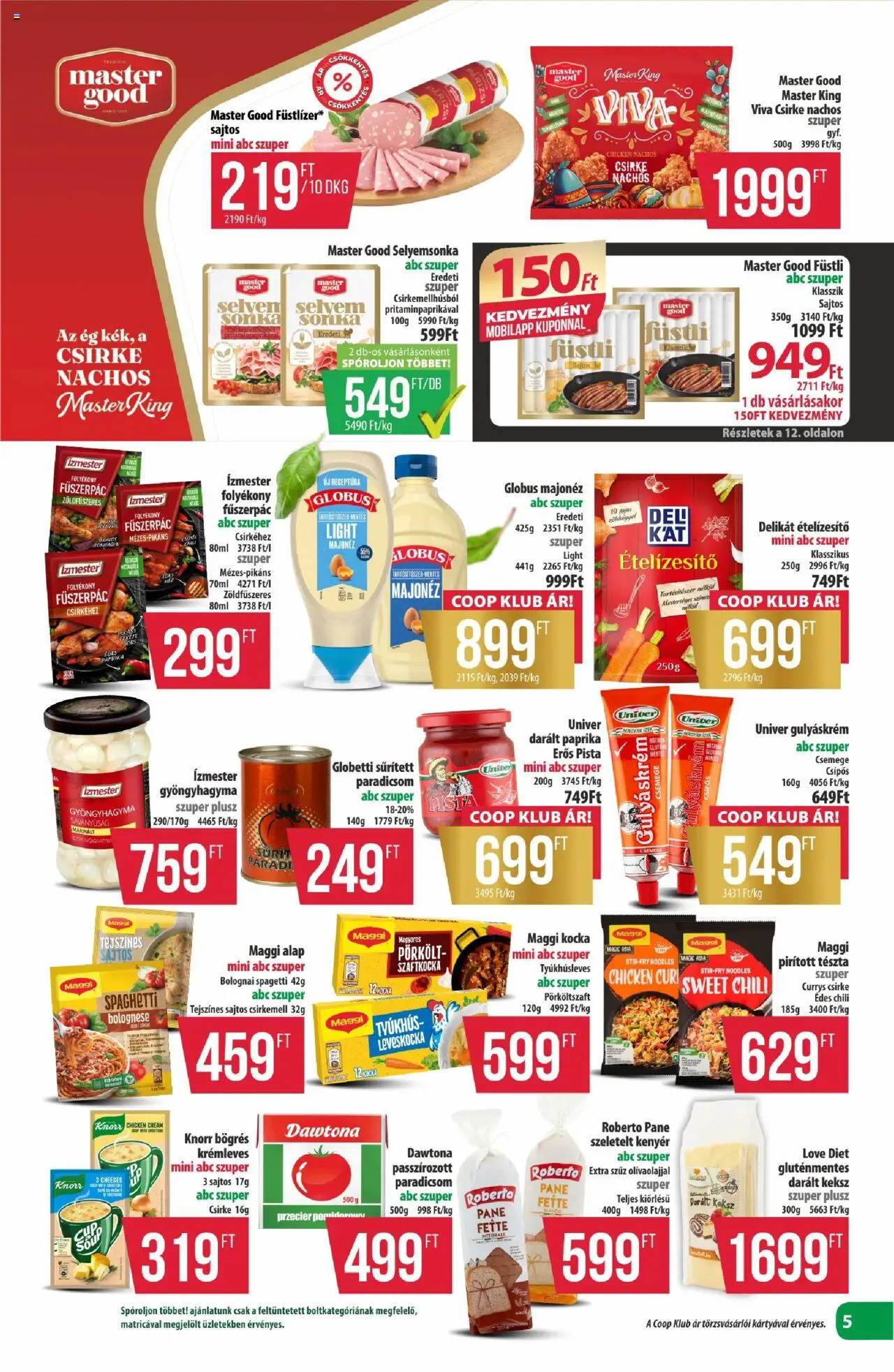COOP akciós ujság - amely érvényes a következő dátumtól: 24.10.2025 | Oldal: 5 | Termékek: Fűszerpác, Gulyáskrém, Gluténmentes, Ételízesítő