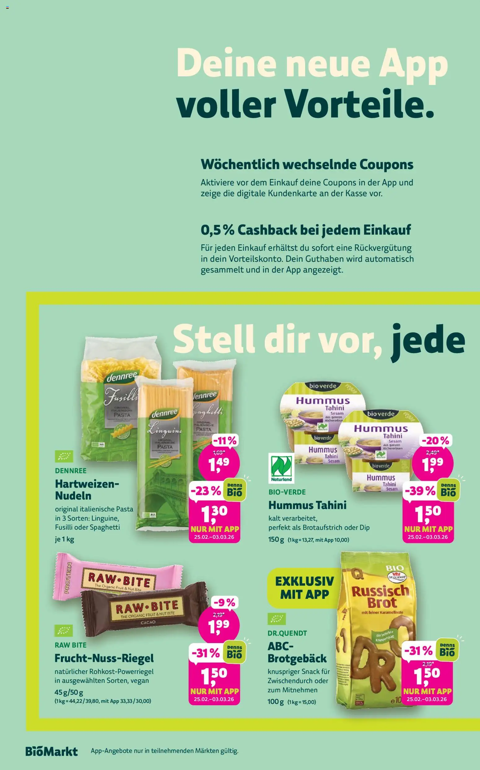 BioMarkt Prospekt – gültig ab 25.02.2026 | Seite: 2 | Produkte: Pasta, Brot, Nudeln