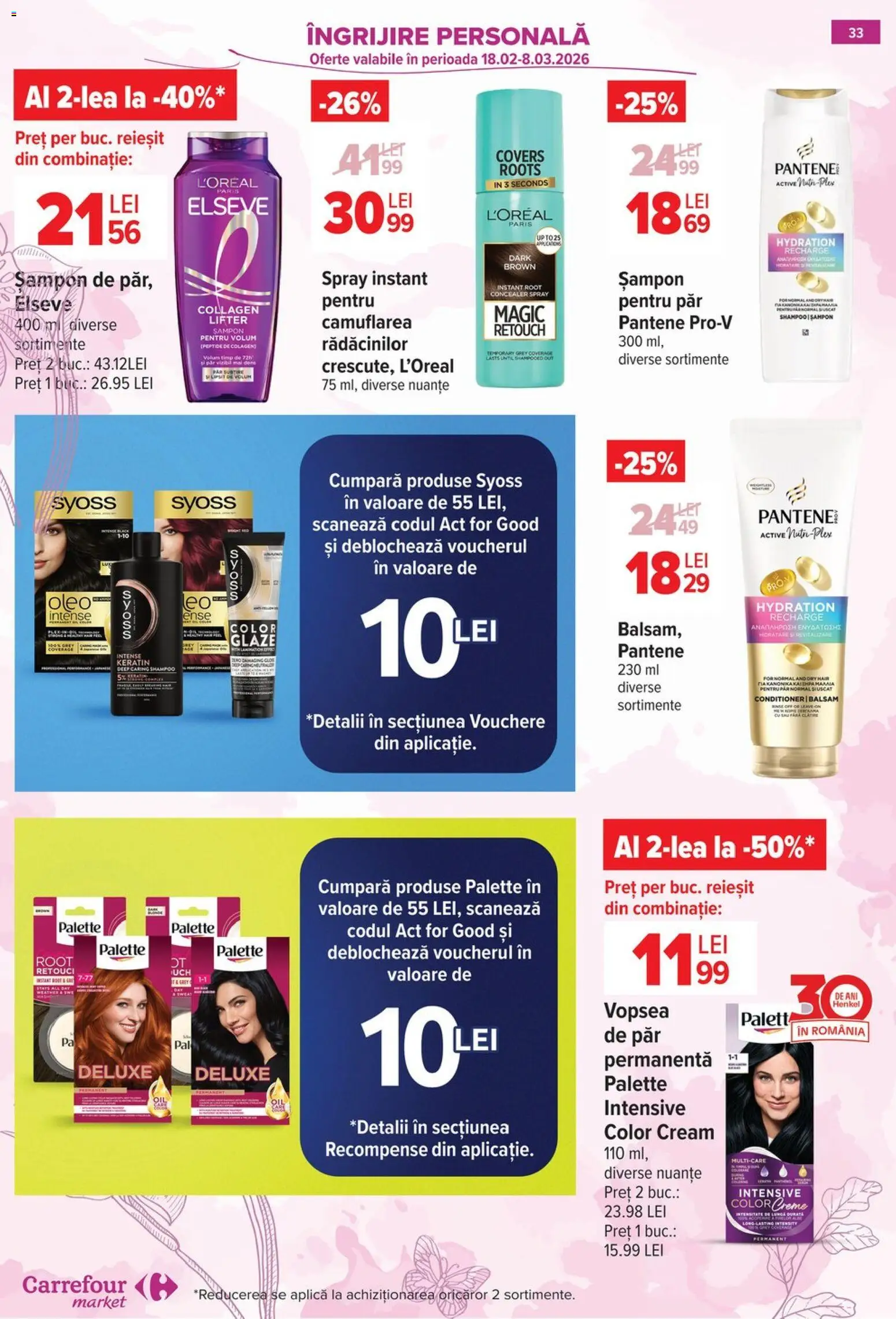 Noul catalog Carrefour – valabil de la 25.02.2026 | Pagină: 36 | Produse: Serum, Șampon, Apă micelară, Pastă de dinți