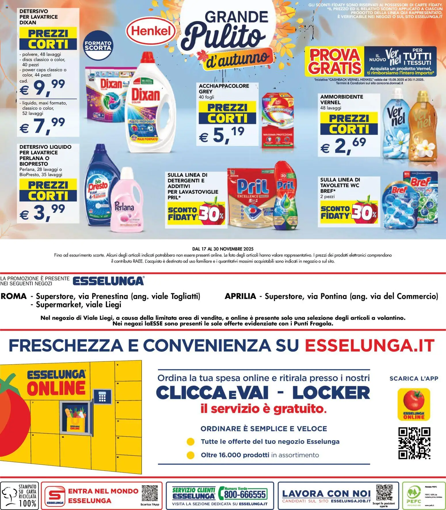 Volantino Esselunga S del 17.11.2025 | Pagina: 26 | Prodotti: Ammorbidente, Lavatrice, Lavastoviglie, WC